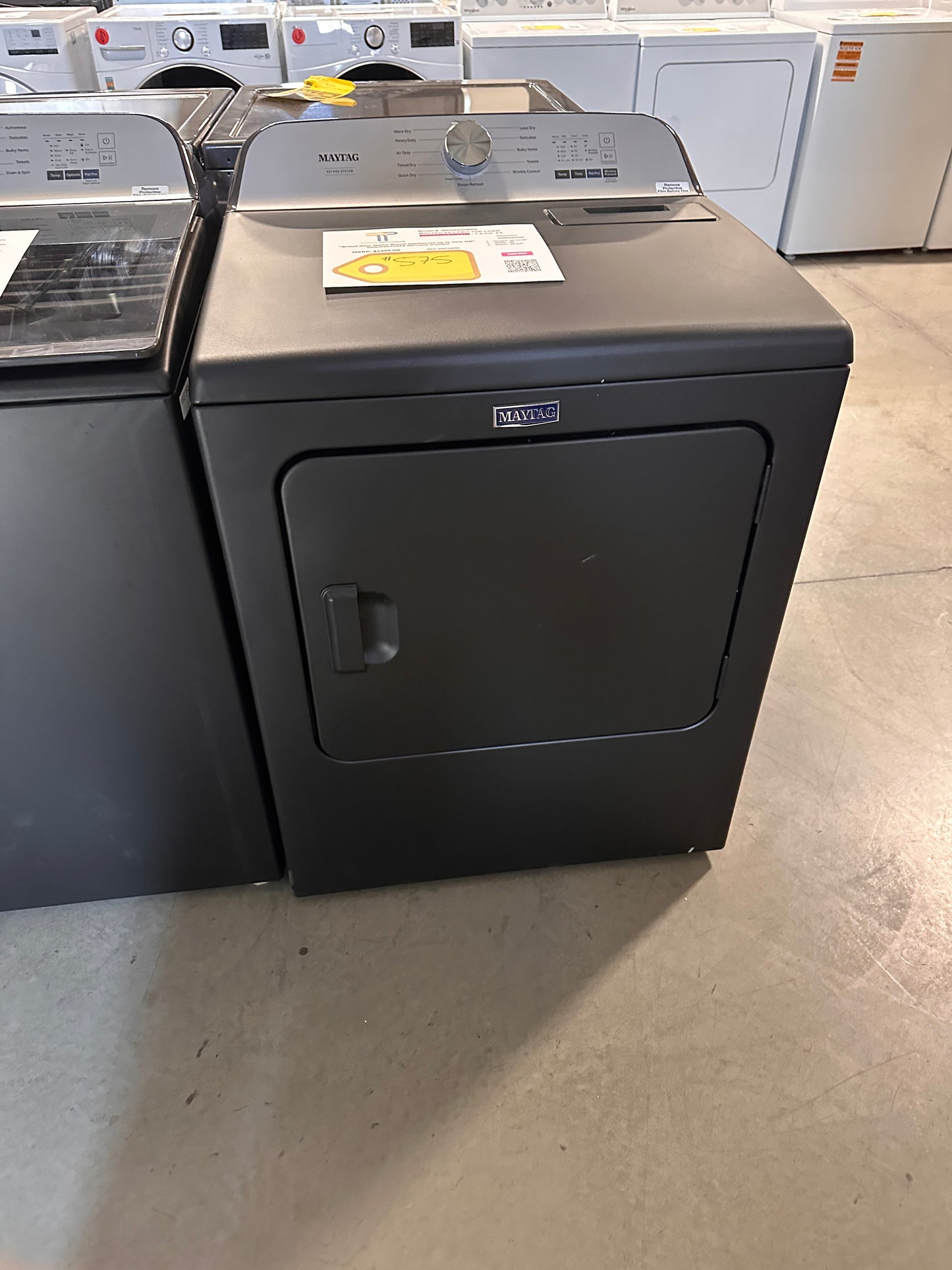 BRAND NEW! Maytag Pet Pro Top Load Electric Dryer MODEL: MED6500MBK DRY13056