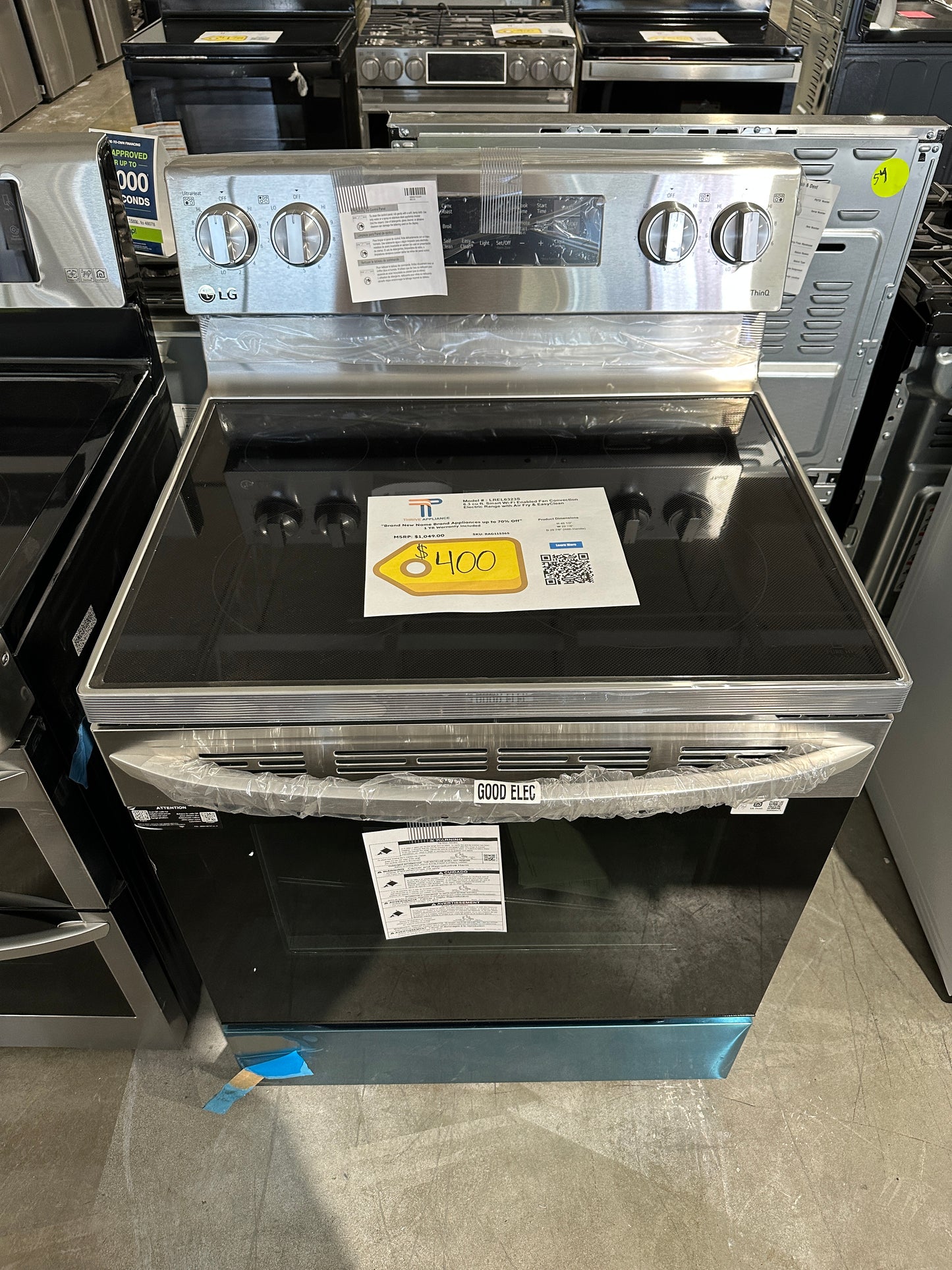 GREAT NEW LG ELECTRIC CONVECTION RANGE MODEL: LREL6323S RAG11536S