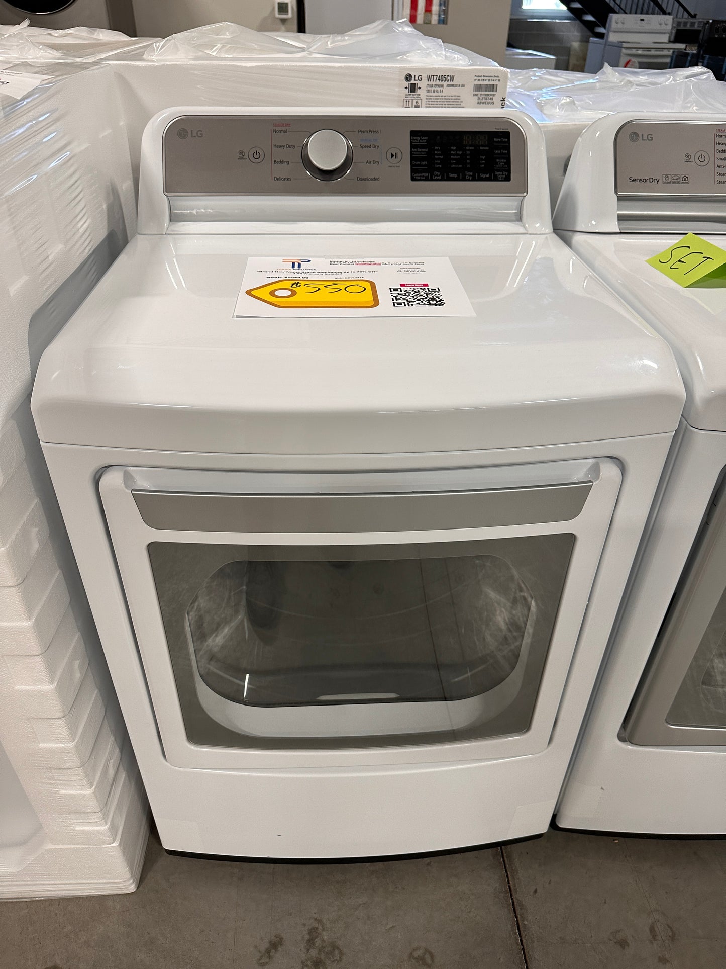 LG - 7.3 Cu. Ft. Smart Electric Dryer with EasyLoad Door - White Model:DLE7400WE DRY12314