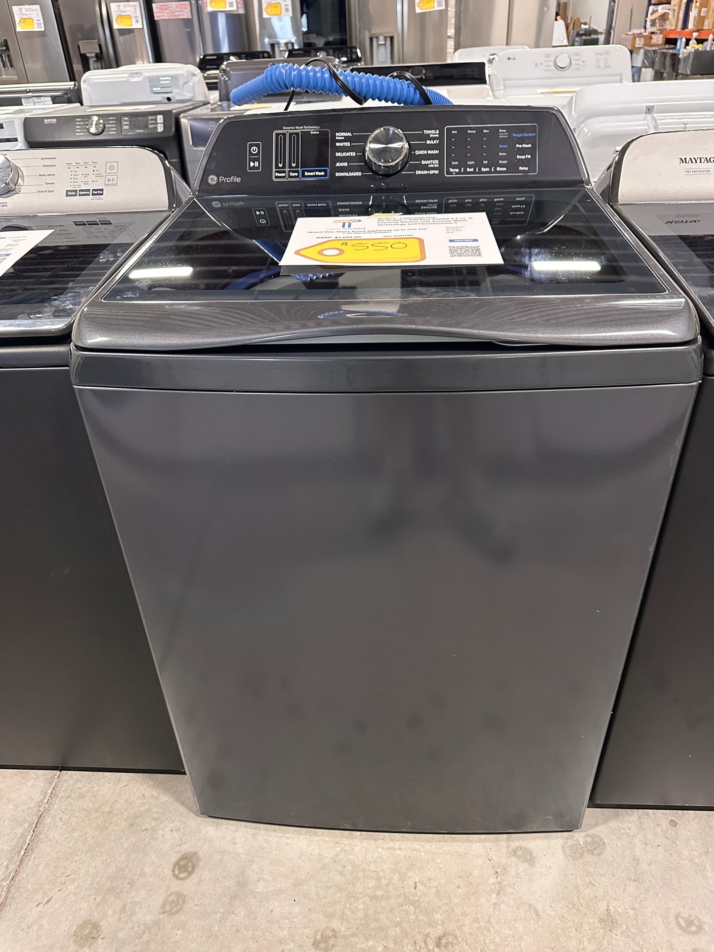 GREAT GE PROFILE TOP LOAD WASHER WITH IMPELLER MODEL: PTW700BPTDG WAS13926