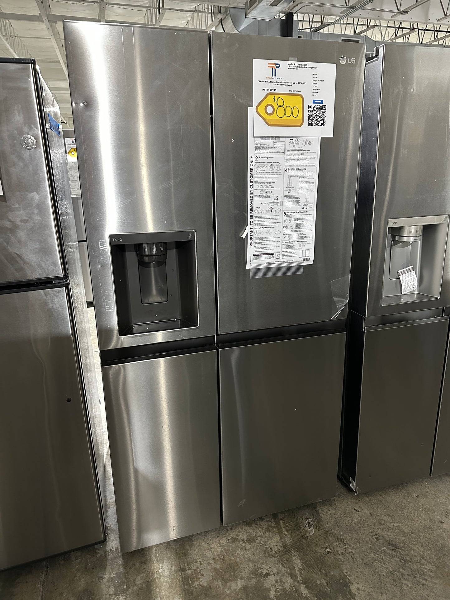 27.2 Cu. Ft. Side-by-Side Refrigerator with SpacePlus Ice - MODEL: LHSXS2706S REF12318S