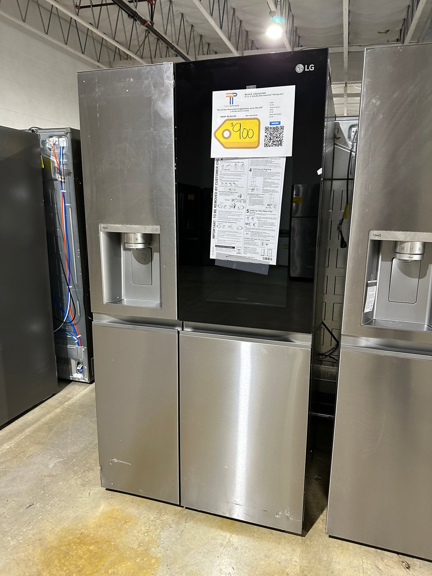 CRAFT ICE MAKING SIDE BY SIDE LG REFRIGERATOR MODEL: LRSOS2706S REF12313S