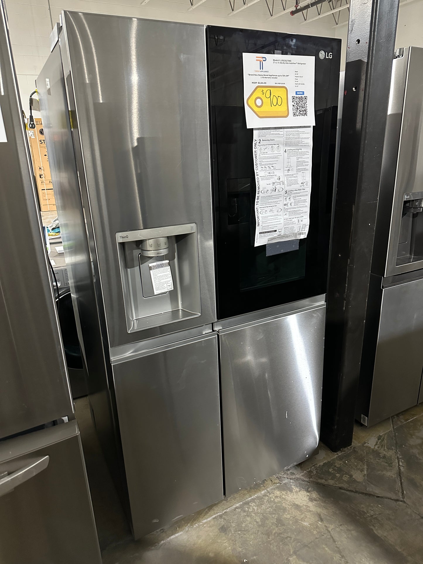 INSTAVIEW LG SIDE BY SIDE REFRIGERATOR MODEL: LRSOS2706S REF12315S