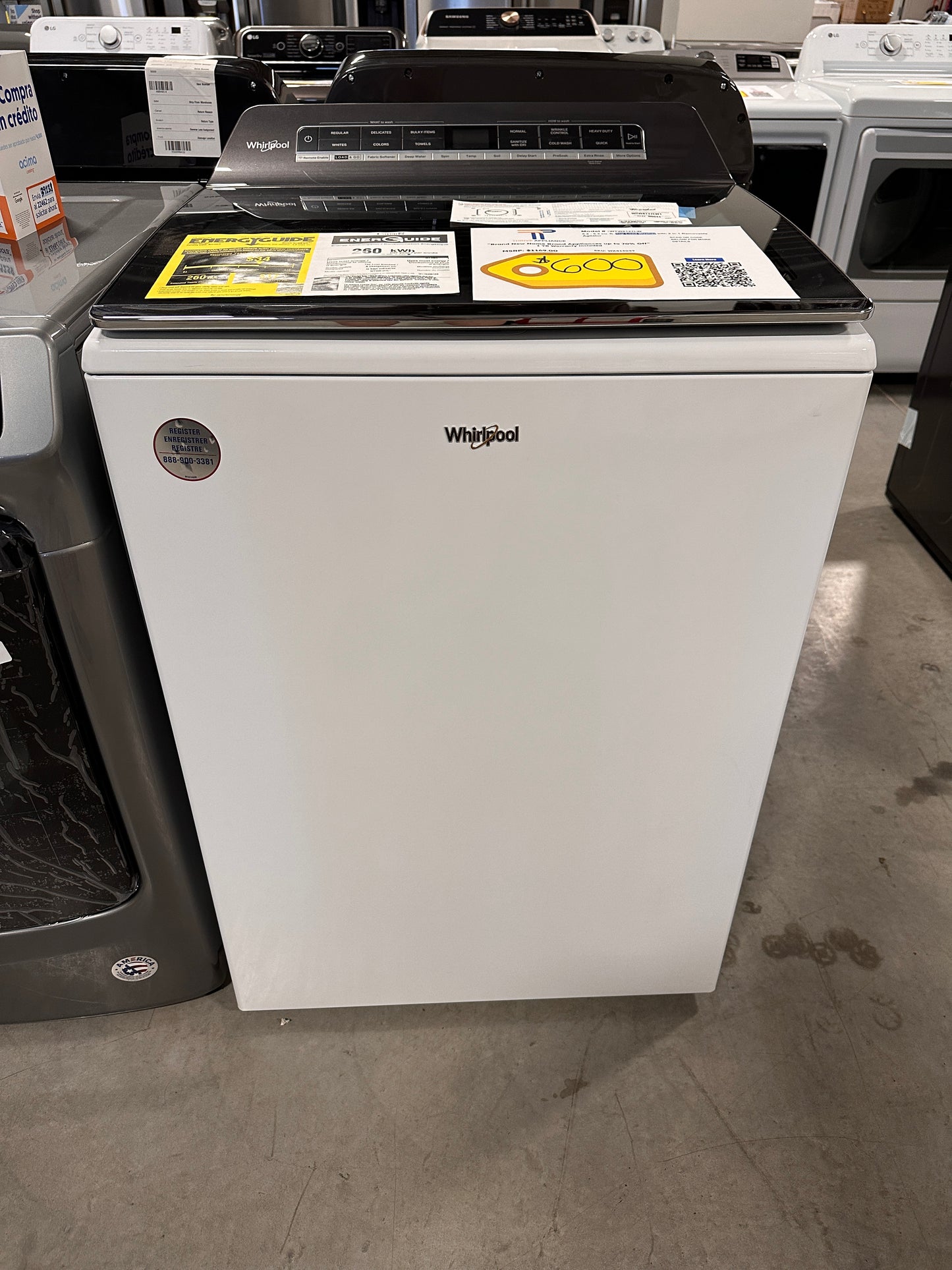 Top Load Washer with 2 in 1 Removable Agitator - White Model:WTW8127LW WAS13039