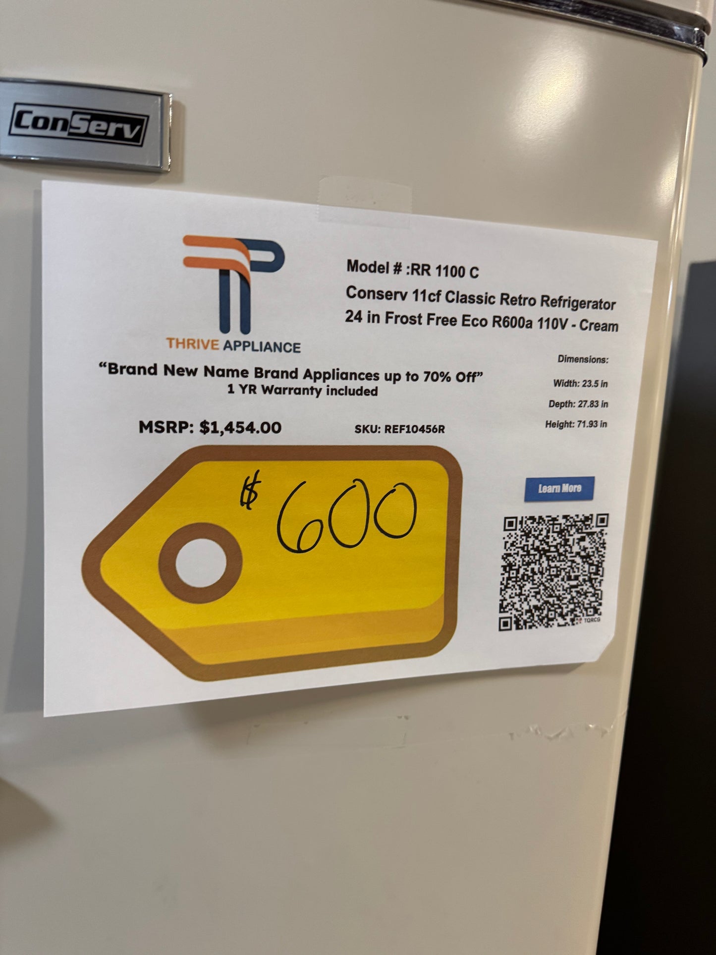 Equator Advanced Appliances 11.12-cu ft Freezerless Refrigerator MODEL: RR 1100 C REF10456R