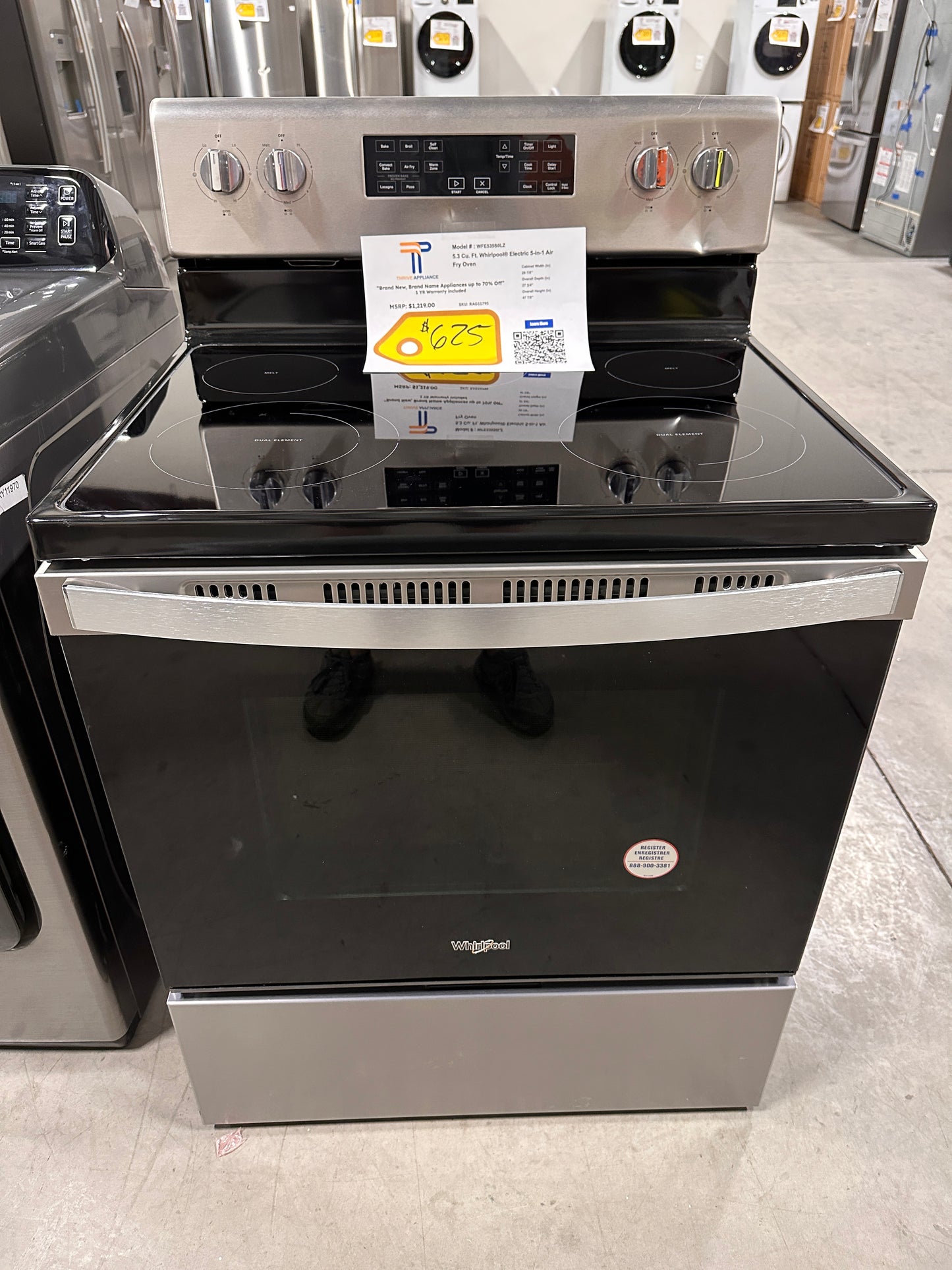 Electric Convection Range with Air Fry - Model:WFE535S0LS RAG11795