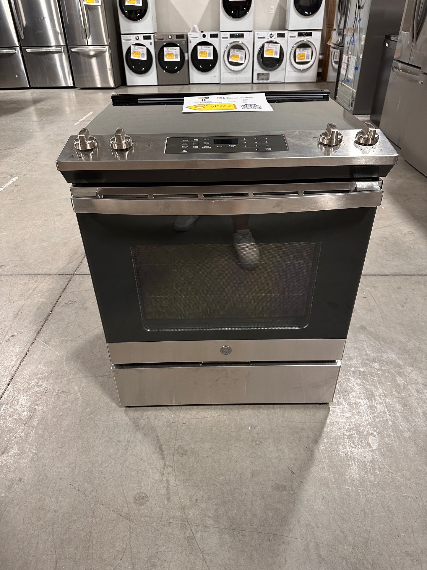 GE - 5.3 Cu. Ft. Slide-In Electric Range - Stainless steel Model:JS645SLSS RAG11776