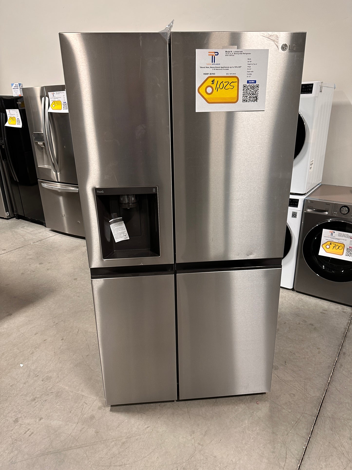 Side-by-Side Refrigerator with SpacePlus Ice - Stainless steel Model:LRSXS2706S REF12903