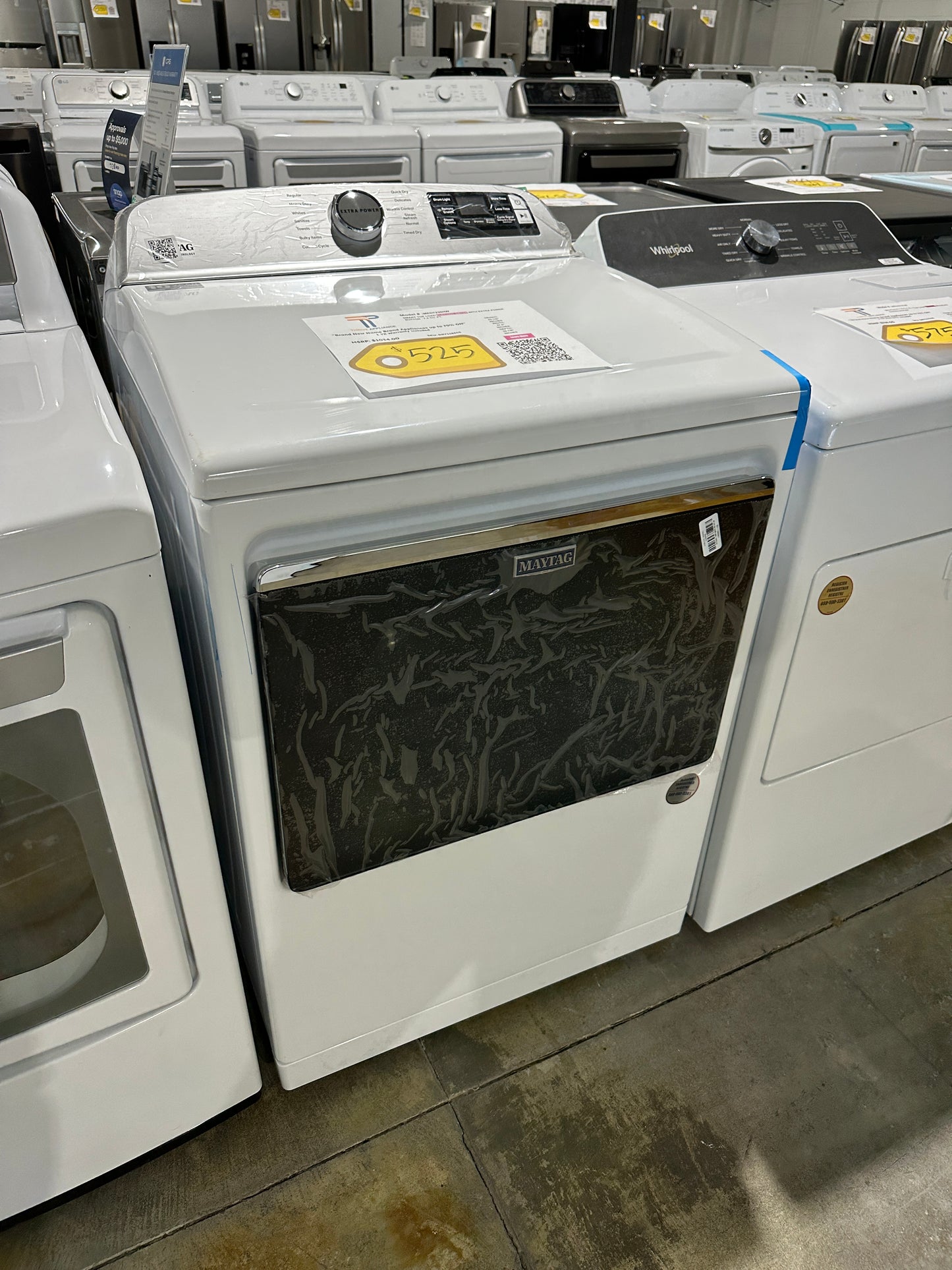Maytag - 7.4 Cu. Ft. Smart Electric Dryer with Steam and Extra Power Button - White MODEL: MED7230HW DRY11886S