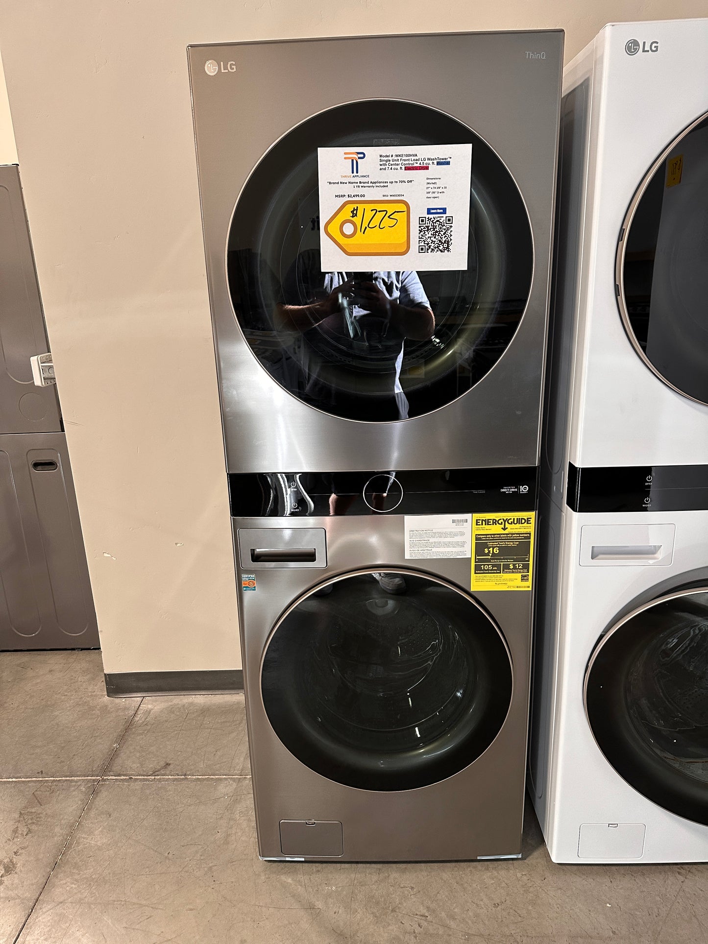 GREAT NEW LG STACKED WASHTOWER LAUNDRY SET Model:WKE100HVA WAS13054