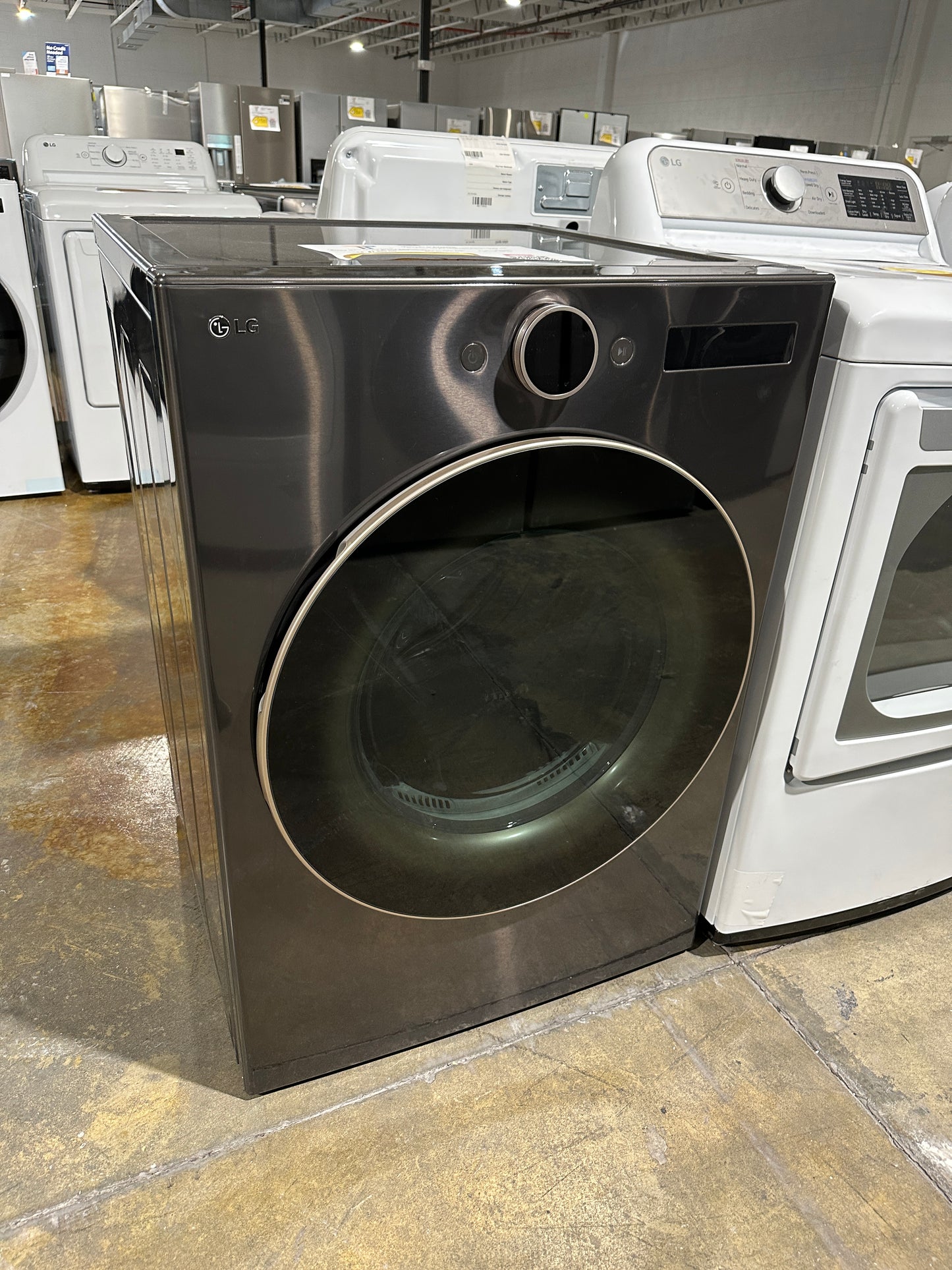 DISCOUNT PRICE BLACK STEEL LG SMART ELECTRIC DRYER MODEL: DLEX6500B DRY11895S