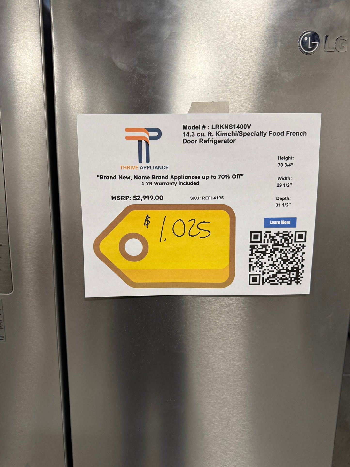 LG 14.3 cu. ft. Kimchi/Specialty Food French Door Refrigerator