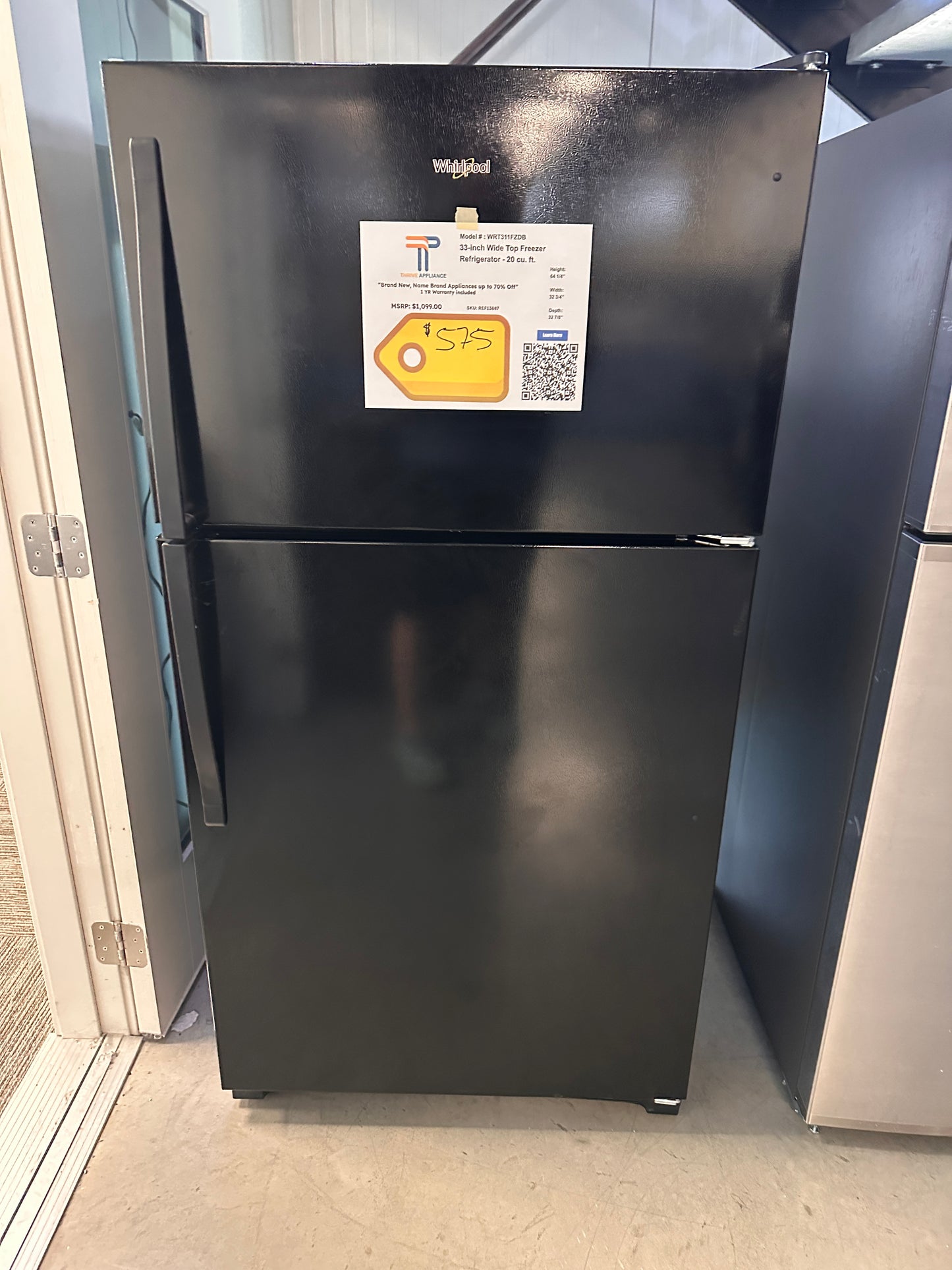 BRAND NEW! LG 20 Cu. Ft. Top Freezer Refrigerator MODEL: WRT311FZDB REF13887