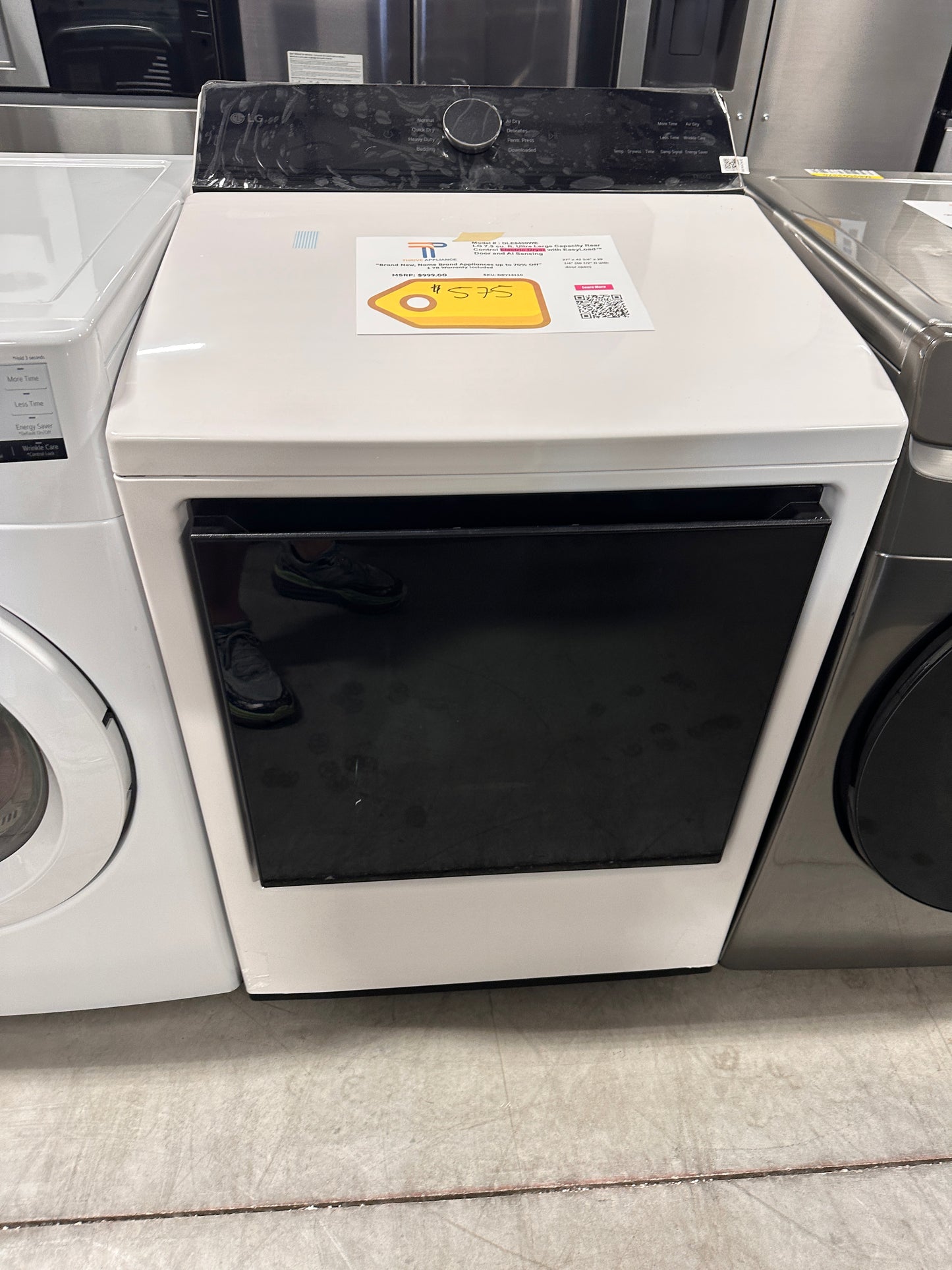 BRAND NEW LG ELECTRIC DRYER with AI SENSING TECHNOLOGY MODEL: DLE8400WE DRY13110