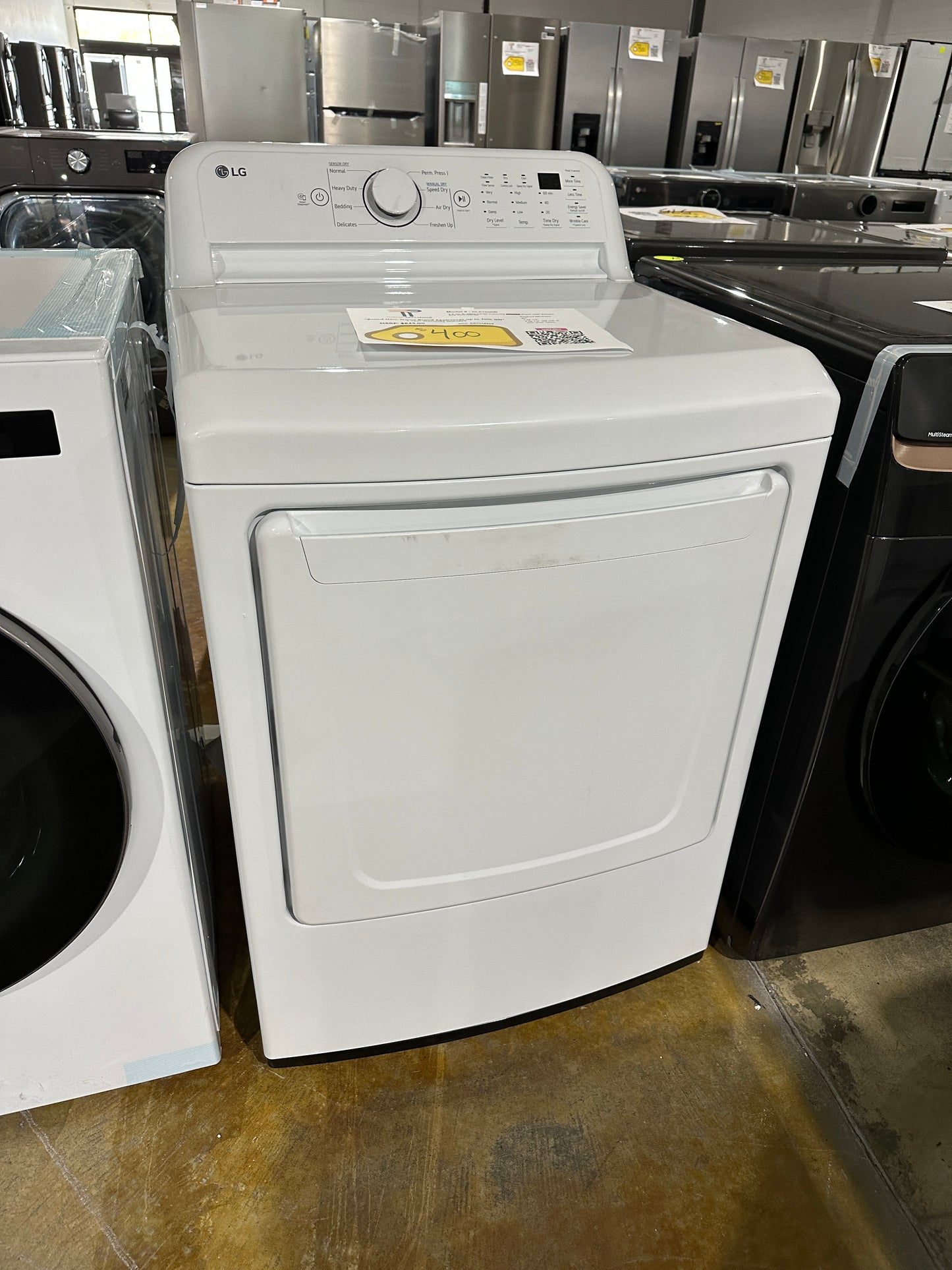 LG - 7.3 Cu. Ft. Electric Dryer with Sensor Dry - White MODEL: DLE7000W DRY11896S