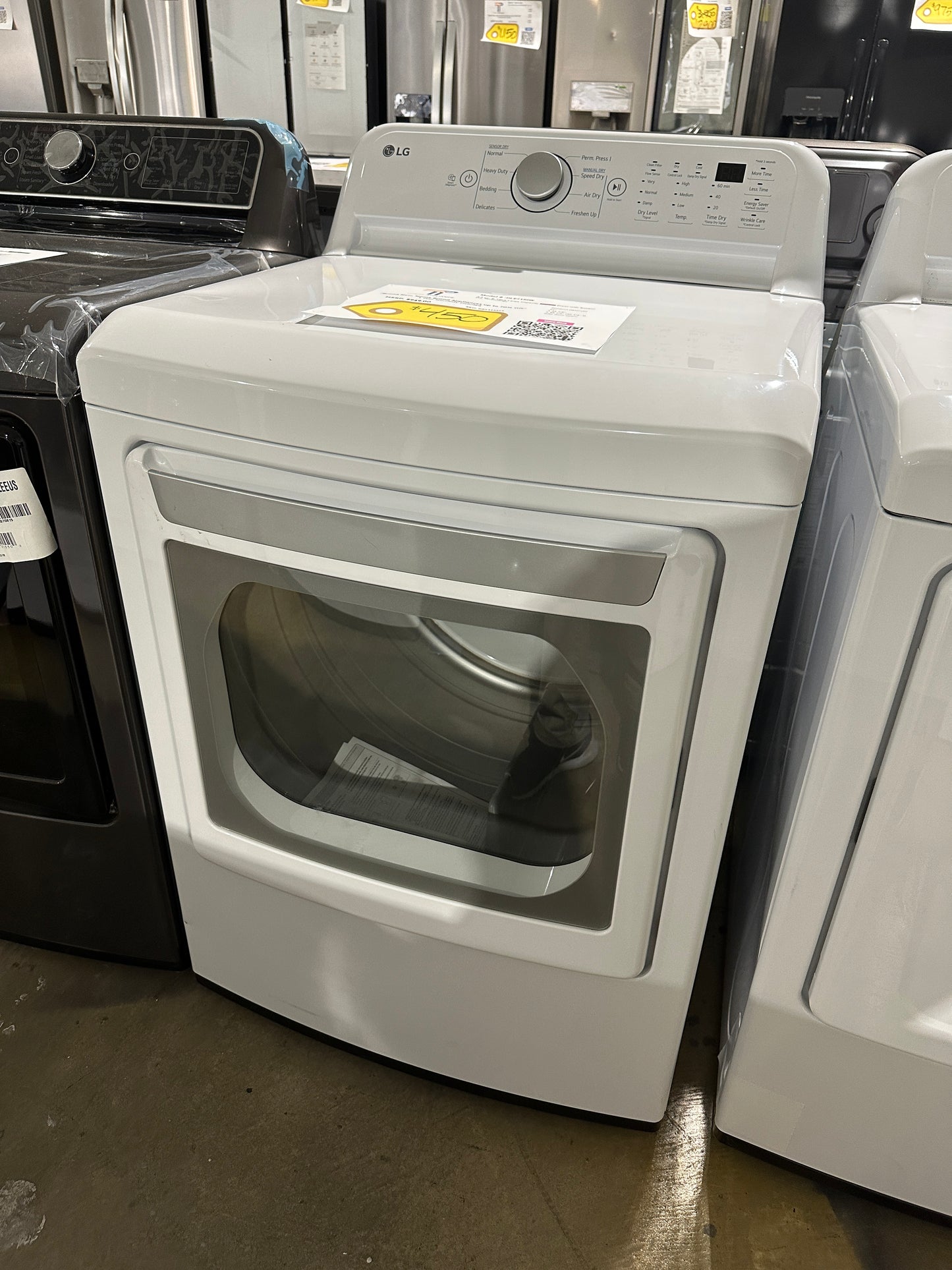 LG - 7.3 Cu. Ft. Electric Dryer with Sensor Dry - White MODEL: DLE7150W DRY11931S