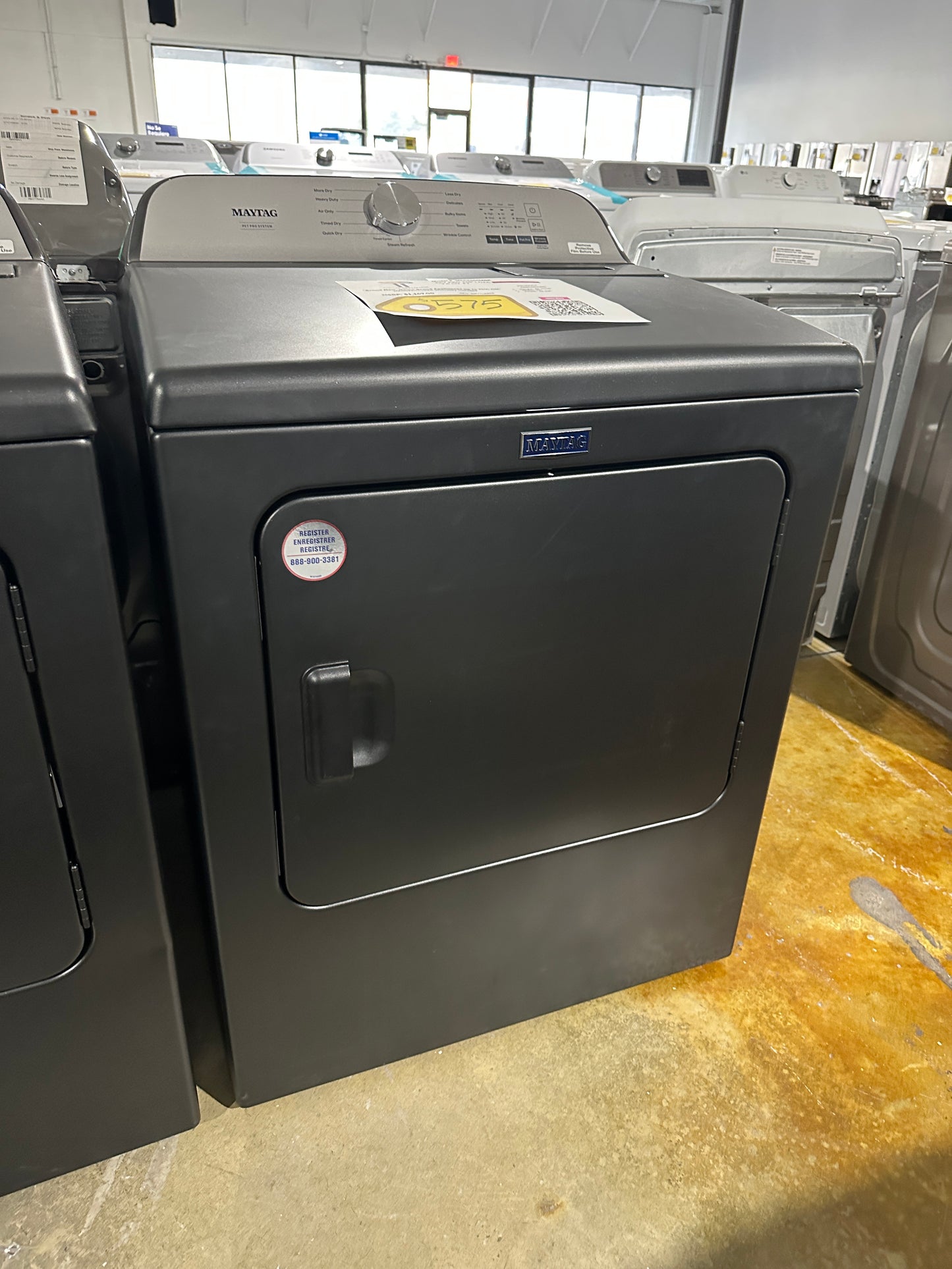 Maytag - 7.0 Cu. Ft. Electric Dryer with Steam and Pet Pro System MODEL: MED6500MBK DRY11885S