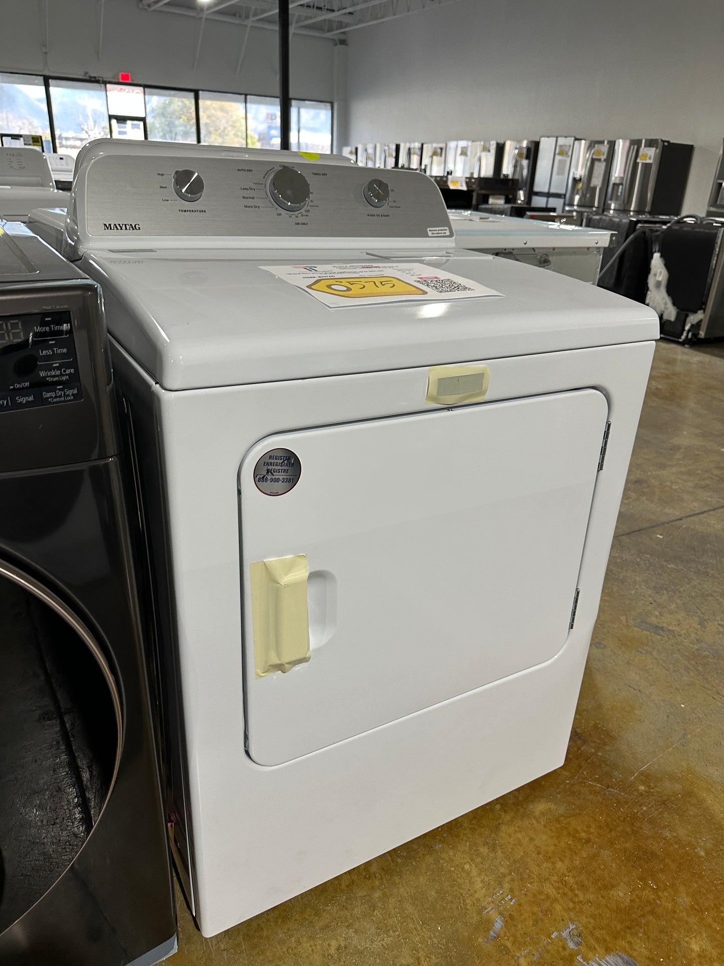 Maytag - 7.0 Cu. Ft. Electric Dryer with Wrinkle Prevent - White MODEL: MED4500MW DRY11903S