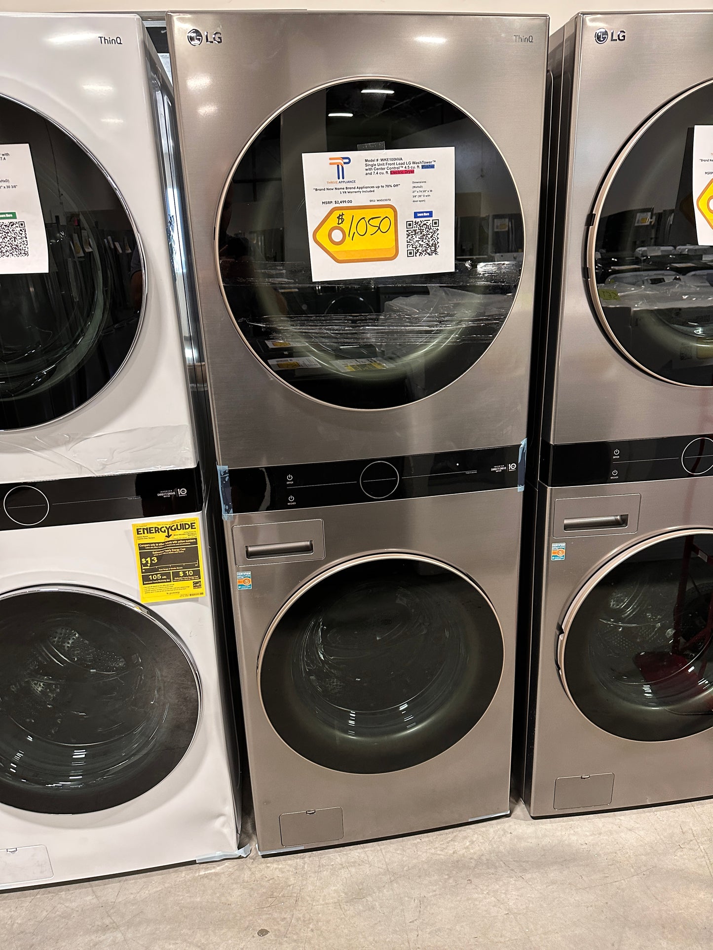 NEW LG WASHTOWER with ELECTRIC DRYER Model:WKE100HVA WAS13070