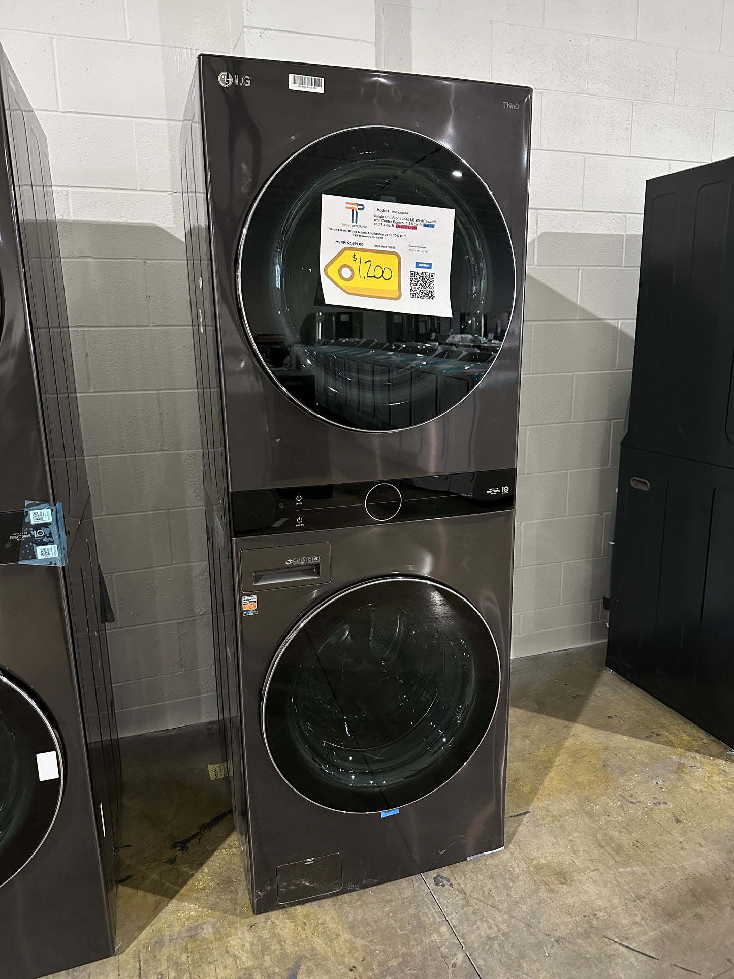 DISCOUNTED SMART LG WASHTOWER with ELECTRIC DRYER MODEL: WKEX200HBA WAS11189S