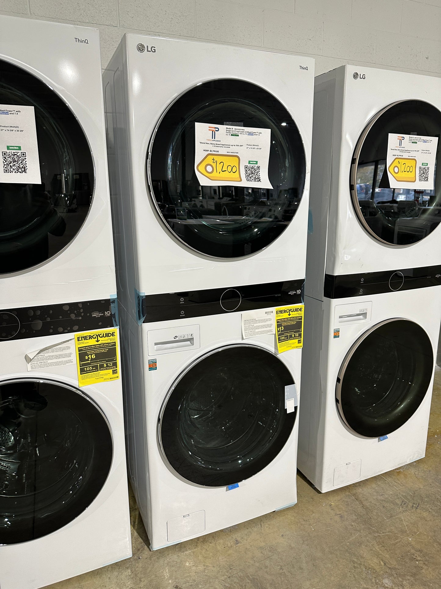GORGEOUS NEW LG FRONT LOAD WASHER GAS DRYER WASHTOWER - WAS11742S WKGX201HWA