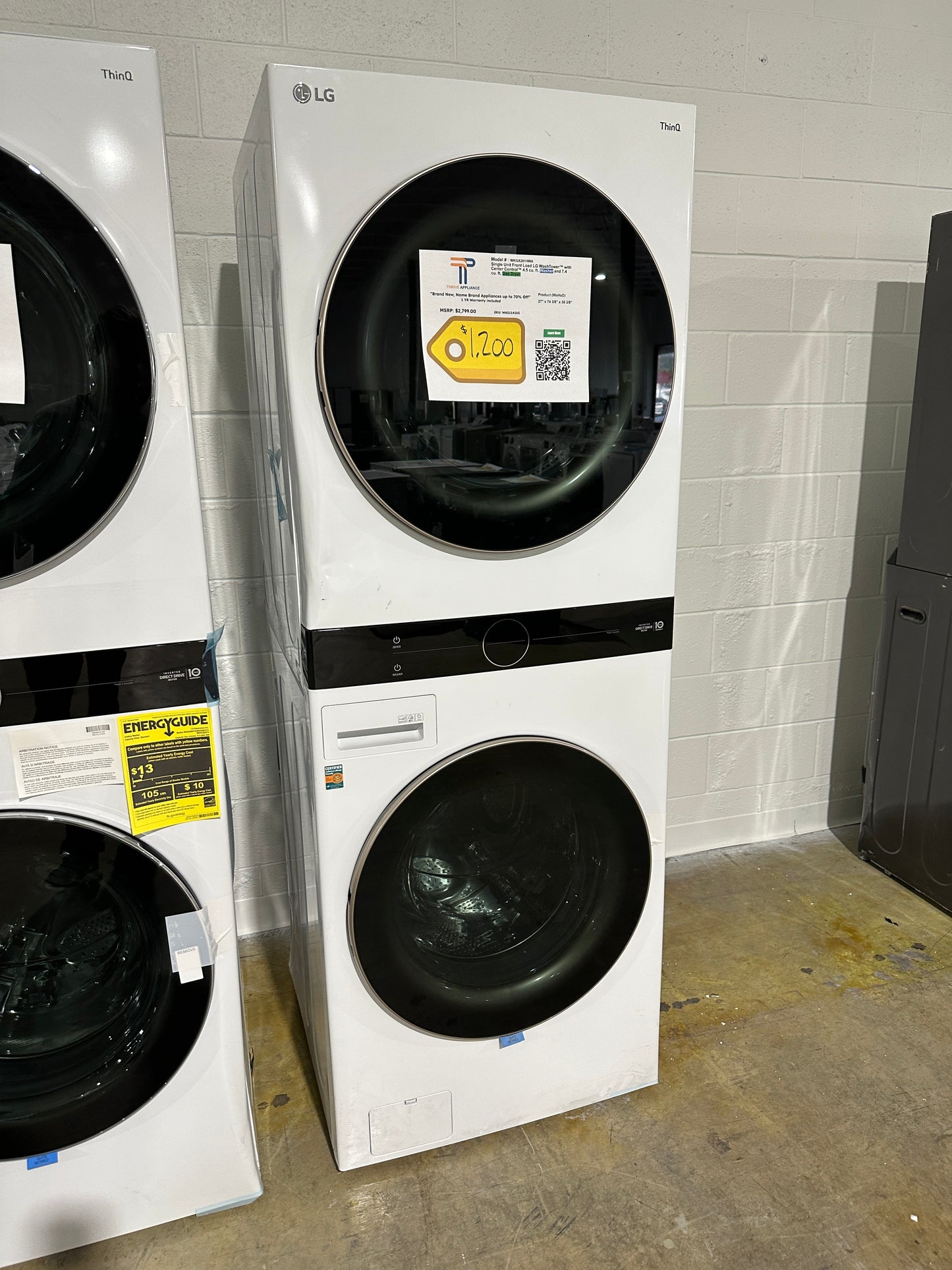 GORGEOUS NEW FRONT LOAD WASHER GAS DRYER WASHTOWER Model:WKGX201HWA WAS11416S