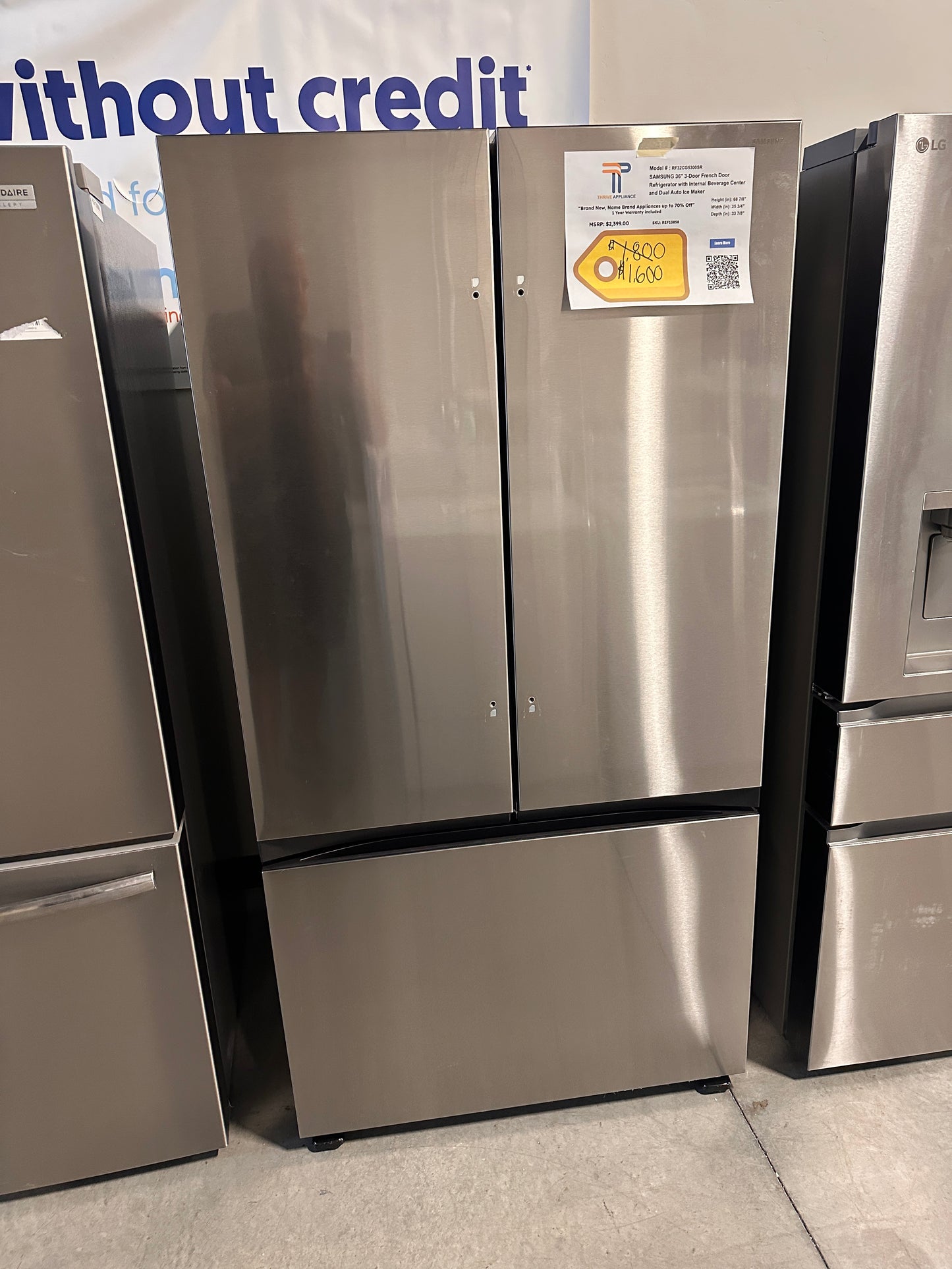 GORGEOUS NEW SAMSUNG SMART REFRIGERATOR MODEL: RF32CG5300SR REF13858