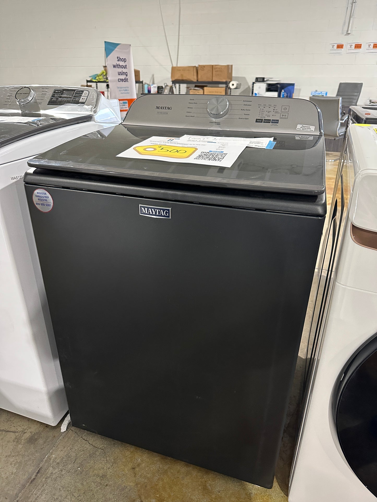 NEW TOP LOAD WASHER WITH PET PRO SYSTEM MODEL: MVW6500MBK WAS12039S