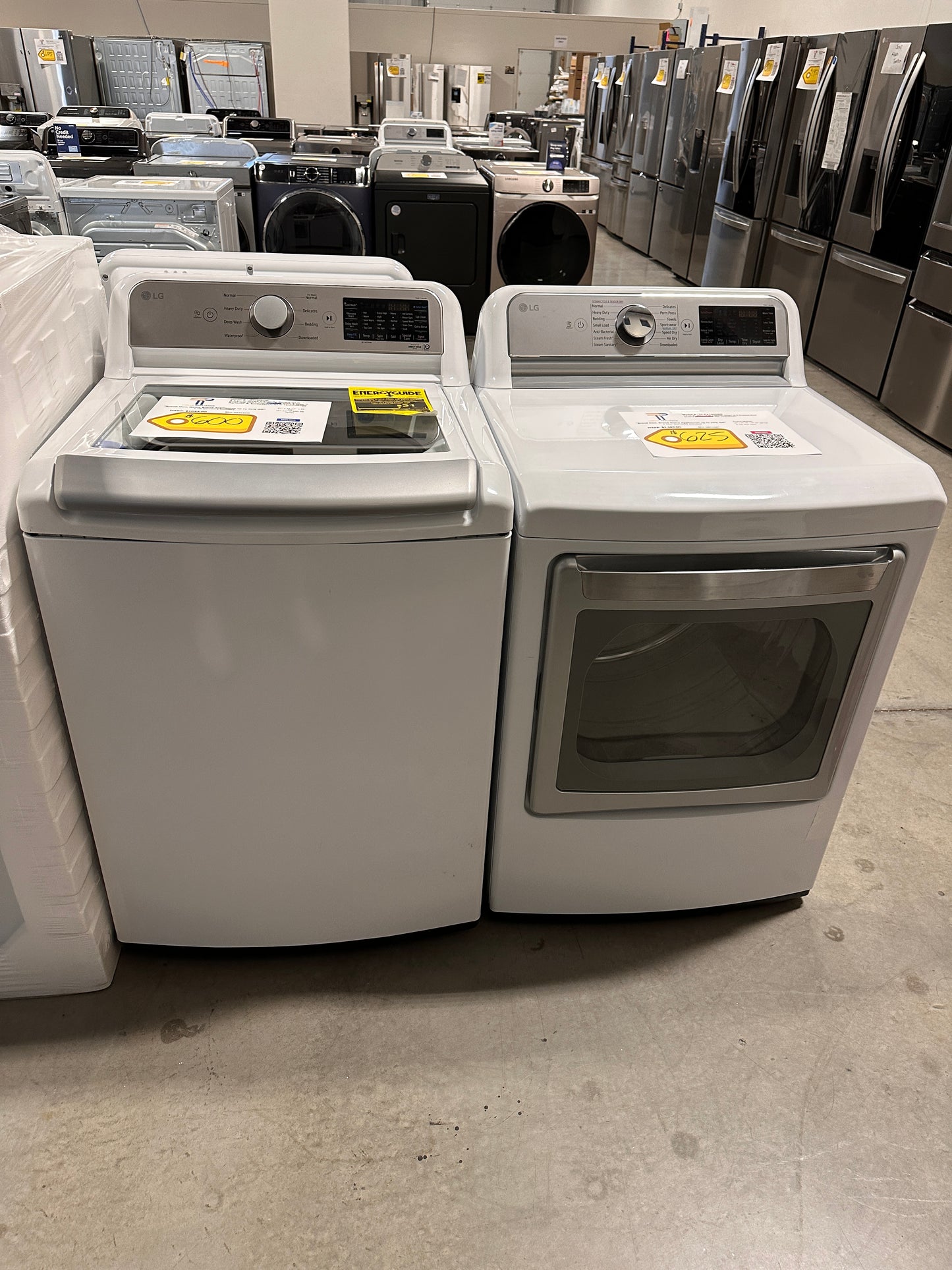NEW LG TOP LOAD WASHER ELECTRIC DRYER LAUNDRY SET - WAS13076 DRY12387