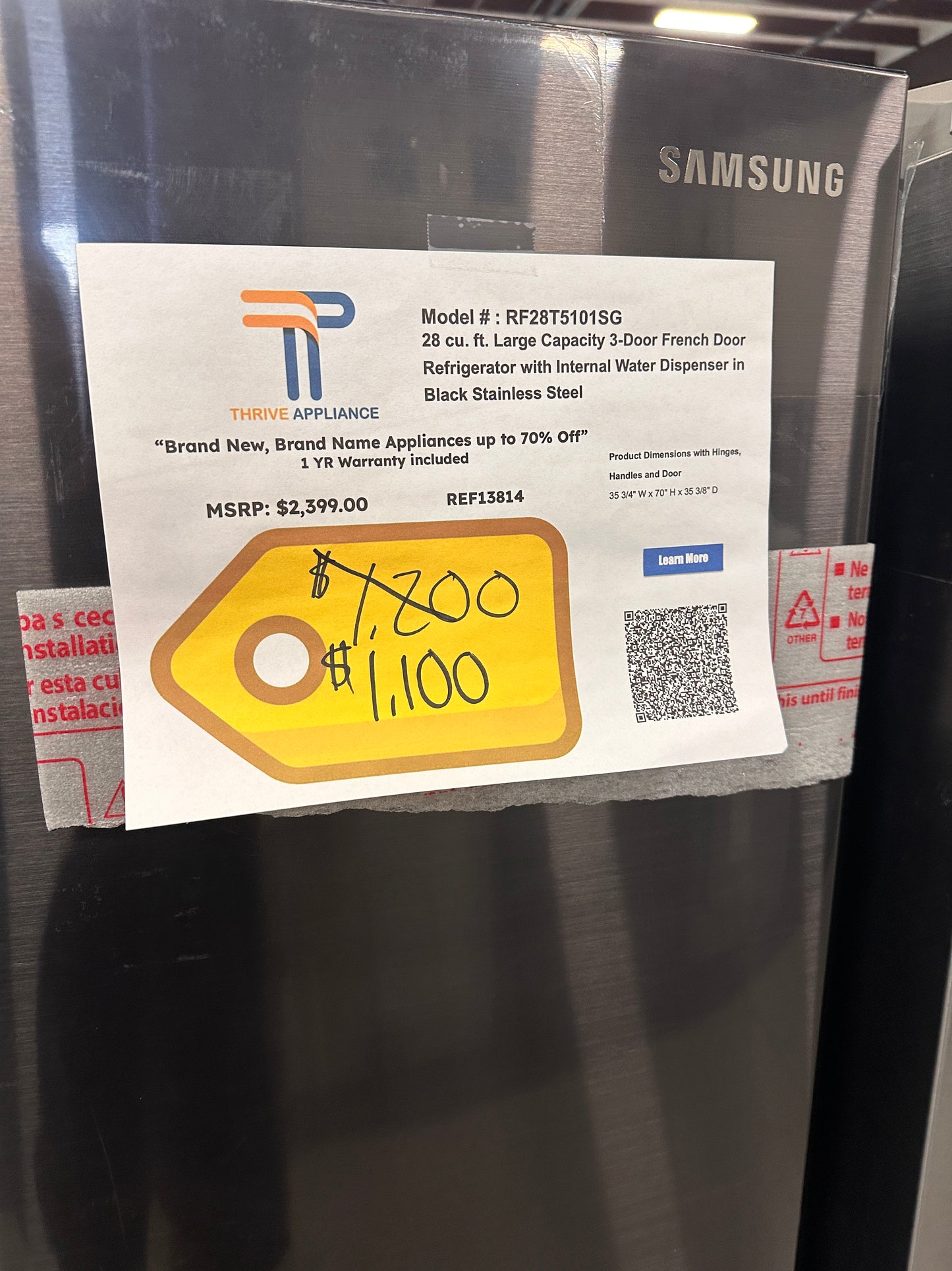 LOW PRICE! Samsung French Door Freestanding Refrigerator MODEL: RF28T5101SG REF13814
