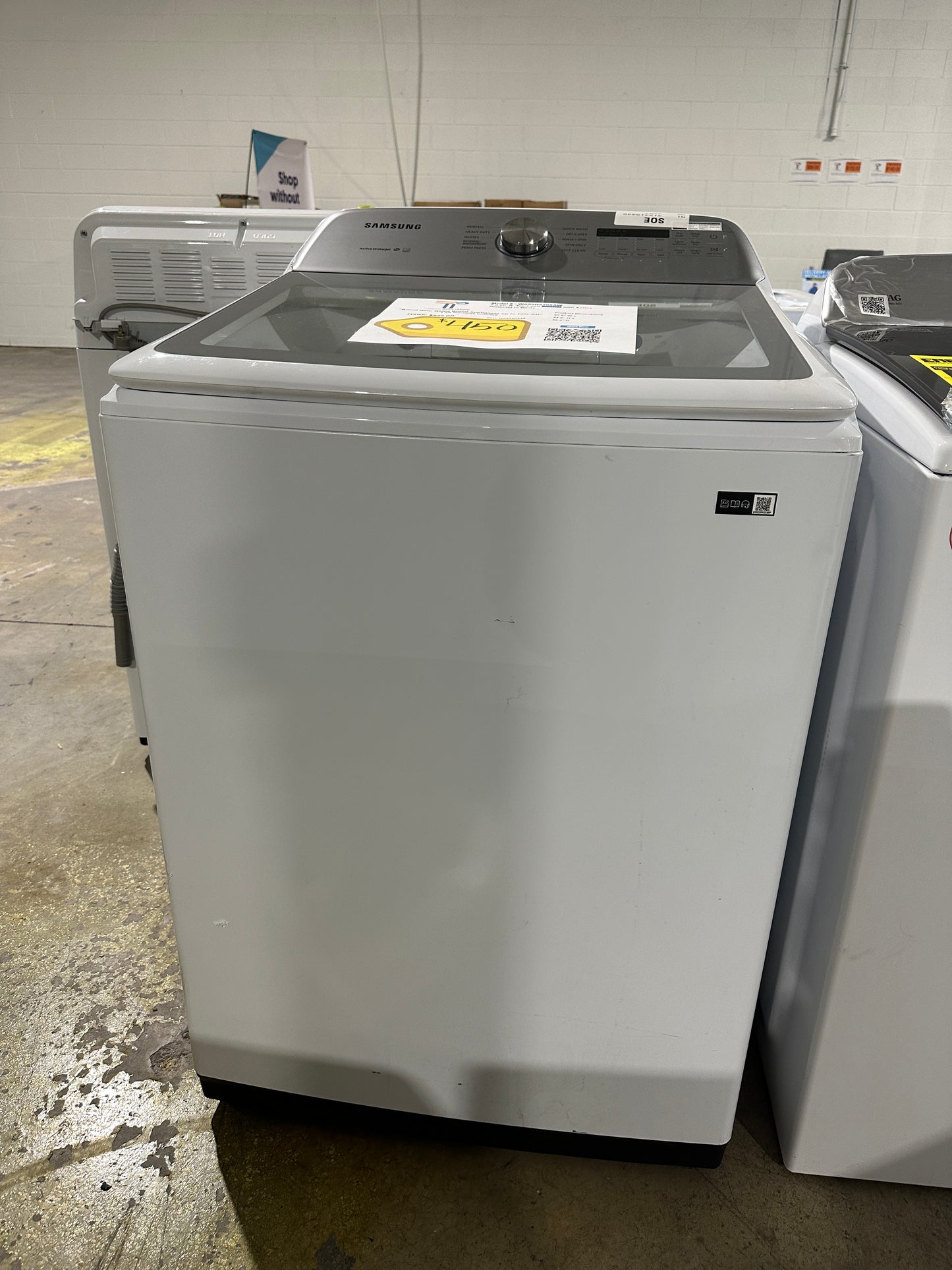 SAMSUNG TOP LOAD WASHER with ACTIVE WATERJET MODEL: WA50R5200AW WAS12043S