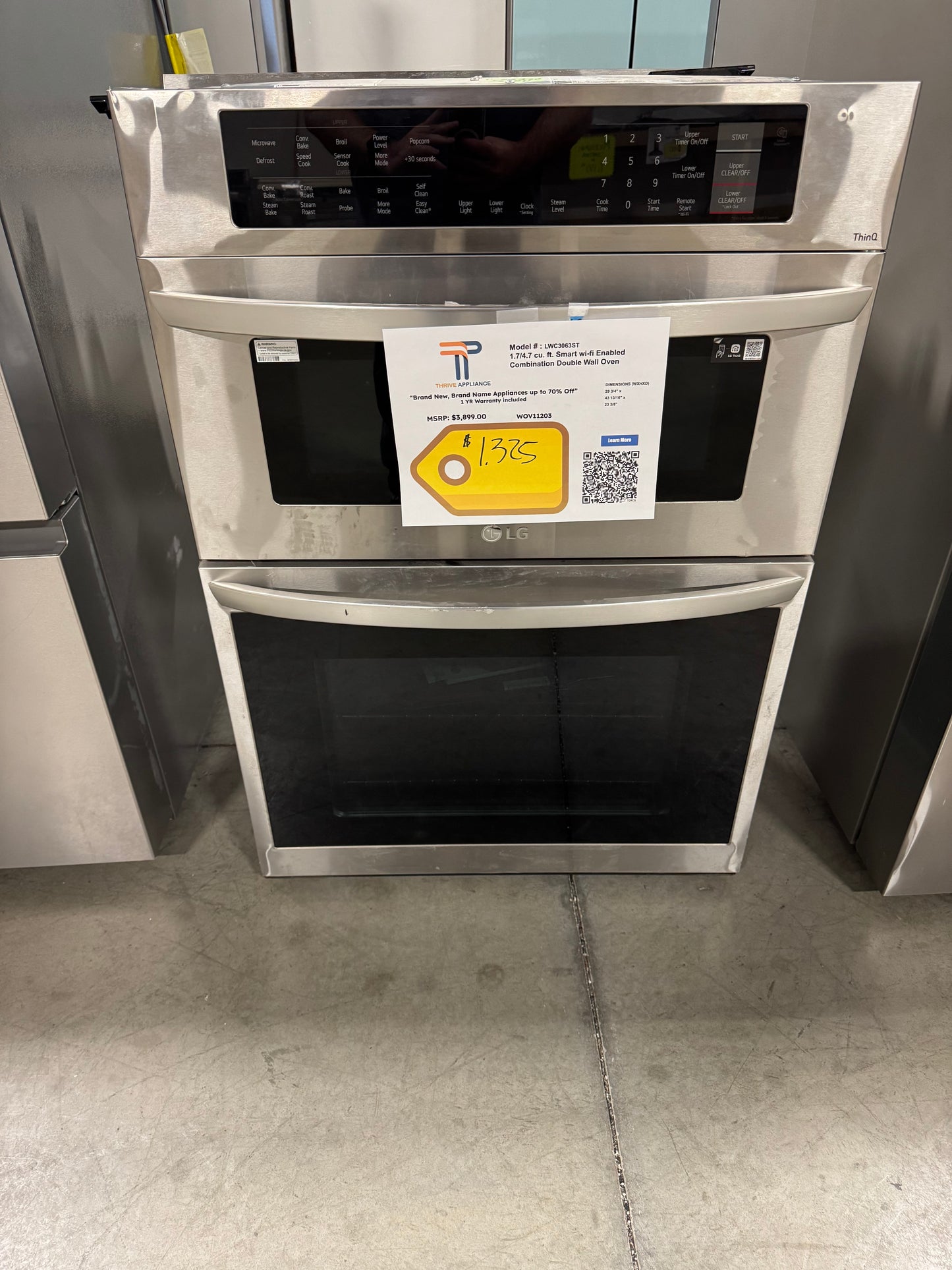 LG 1.7/4.7 cu. ft. Smart Wi-Fi Enabled Combination Double Wall Oven