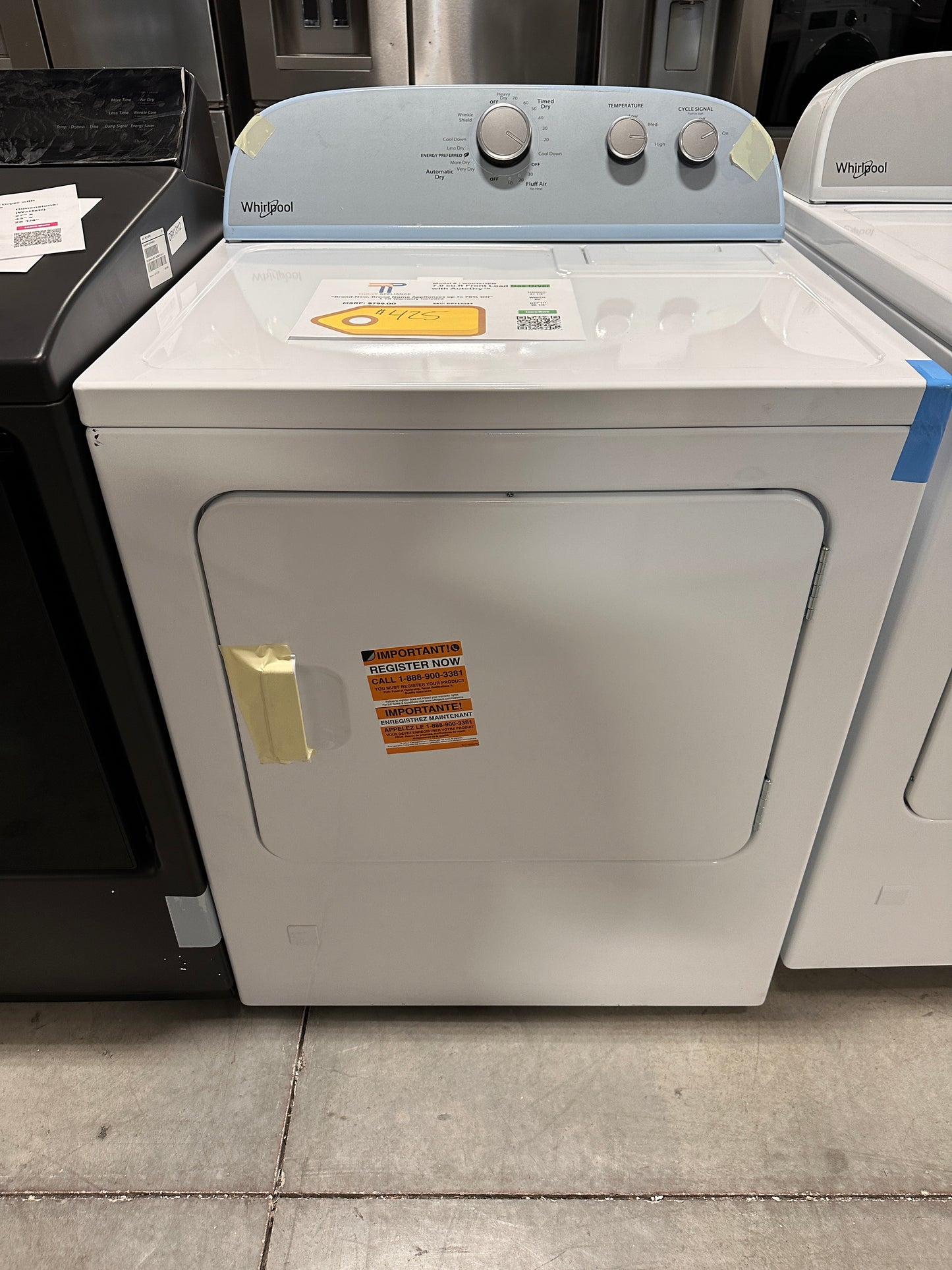 Whirlpool 7.0 cu. ft. White Gas Dryer MODEL: WGD4815EW DRY13049