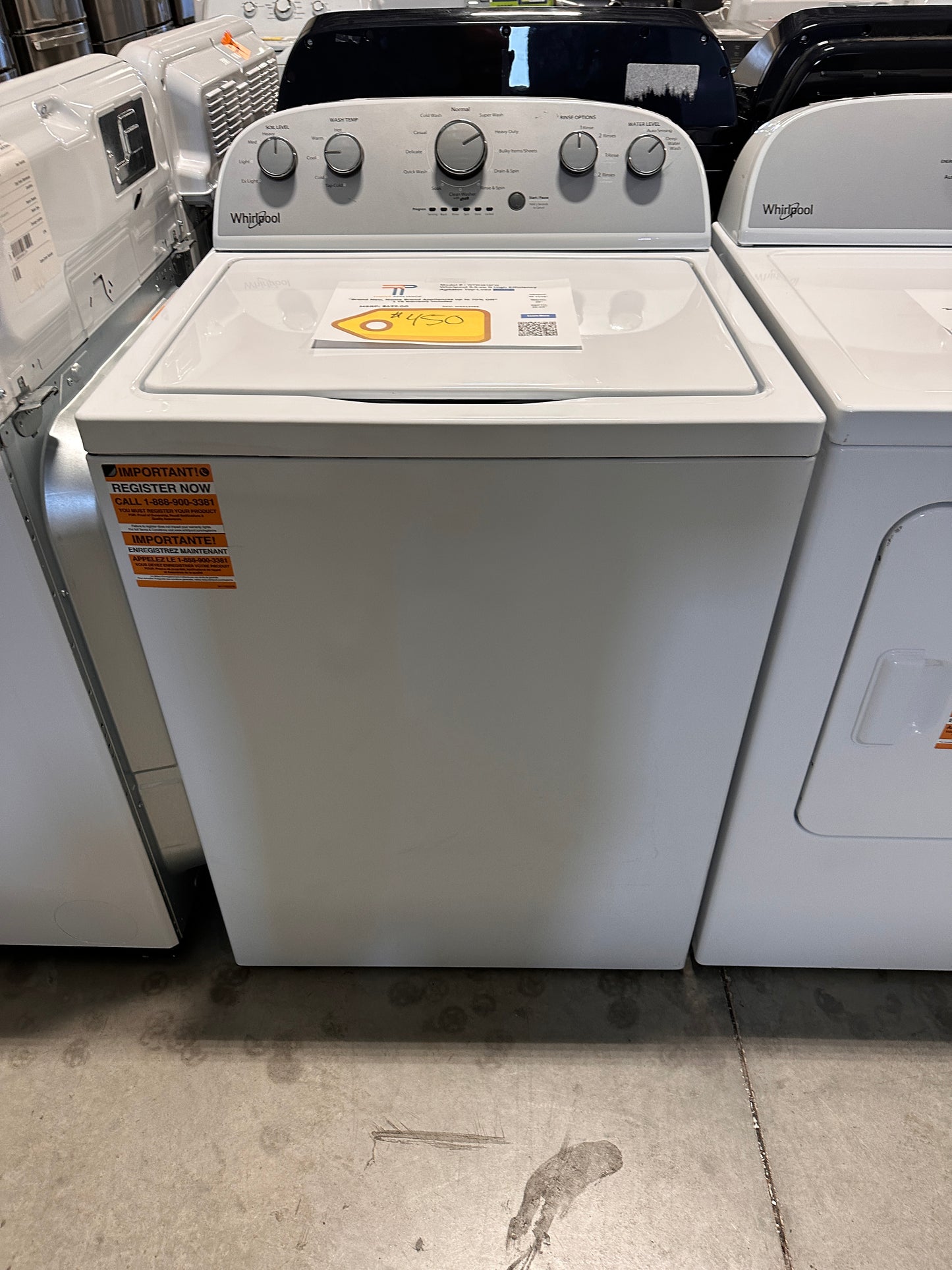 Whirlpool 3.5-cu ft High Efficiency Top-Load Washer MODEL: WTW4816FW WAS13988