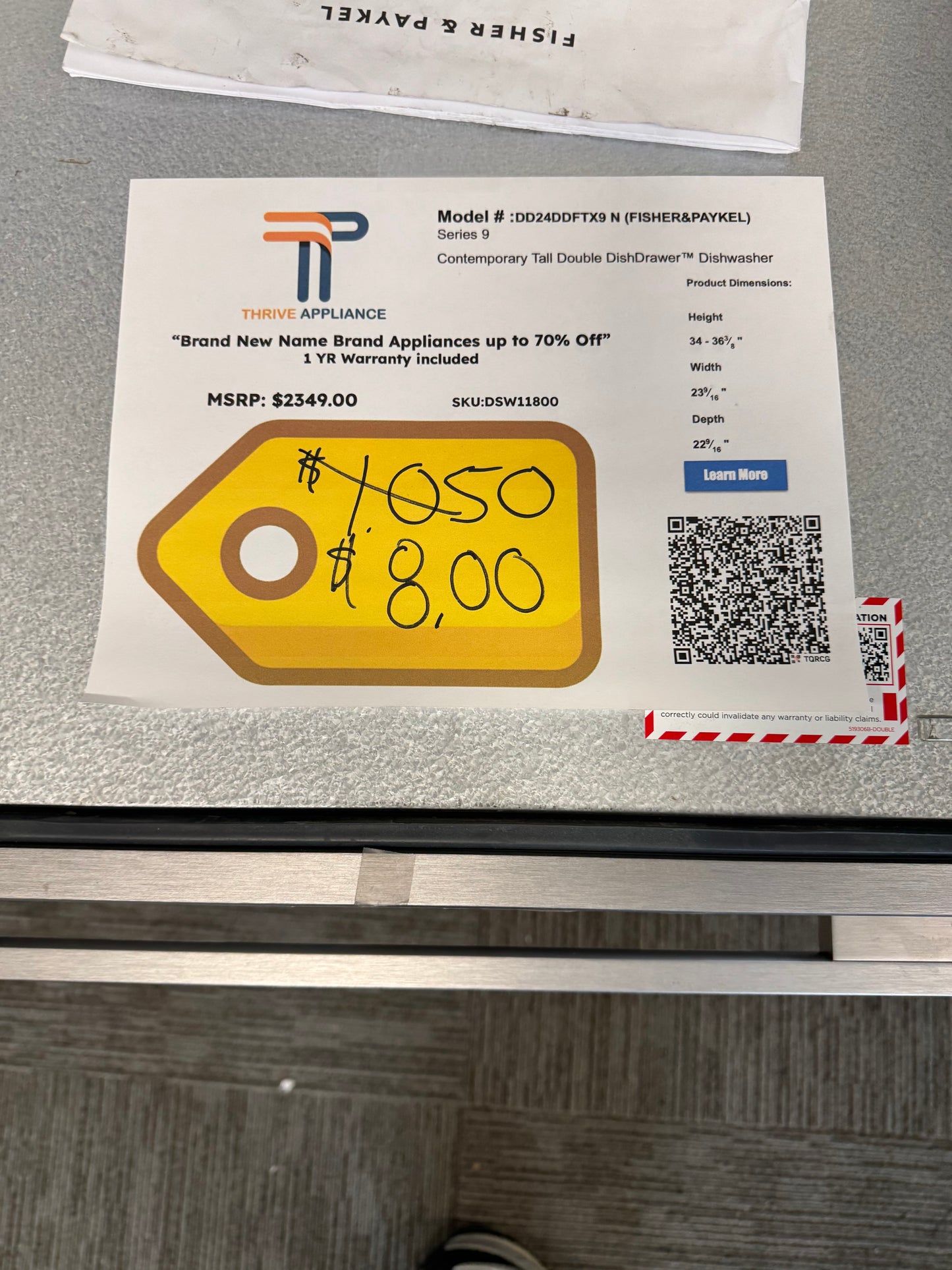 Fisher & Paykel Series 9 Contemporary Tall Double DishDrawer™ Dishwasher