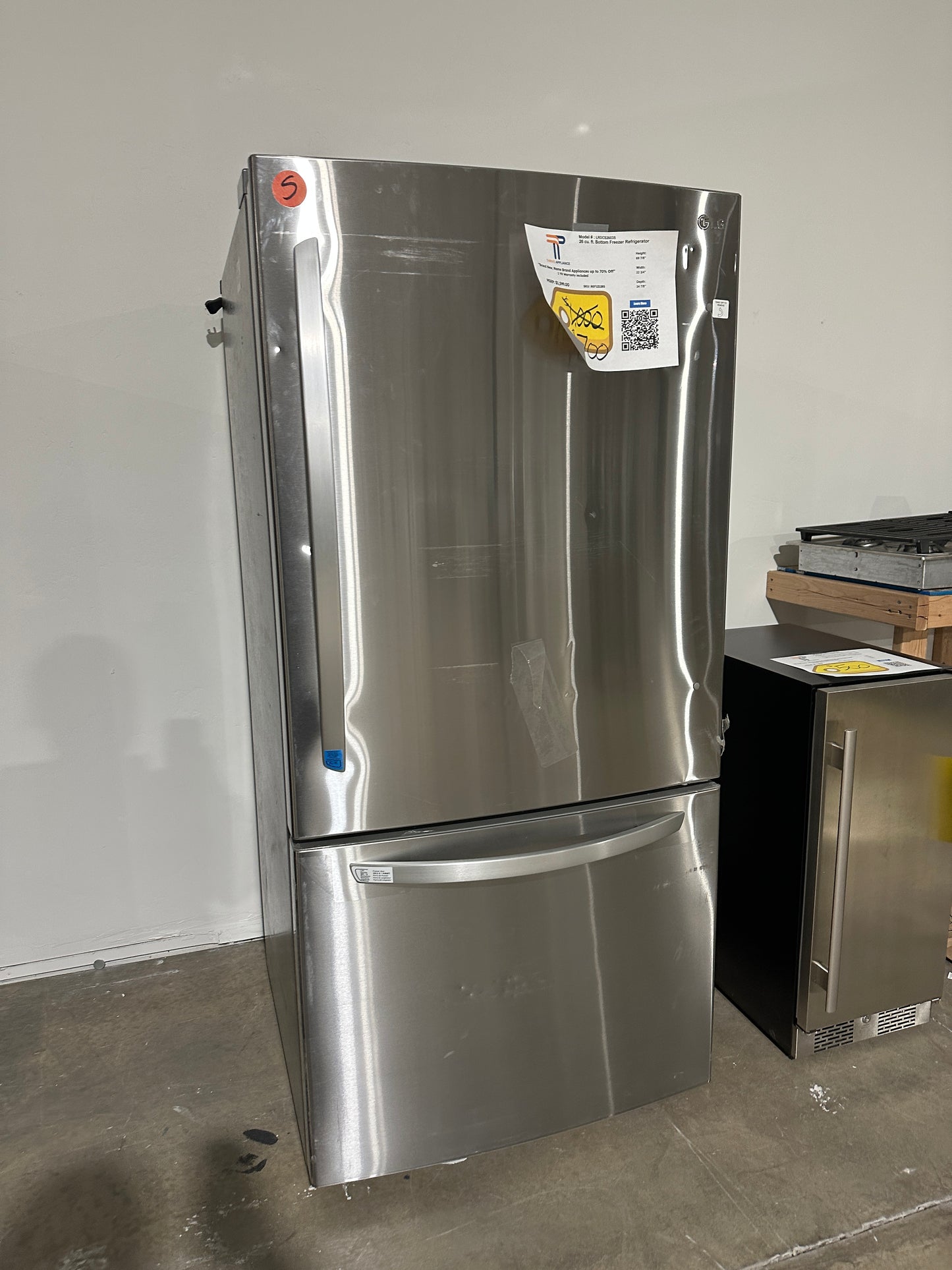 DISCOUNTED Bottom-Freezer Refrigerator with Ice Maker - Model:LRDCS2603S REF12128S