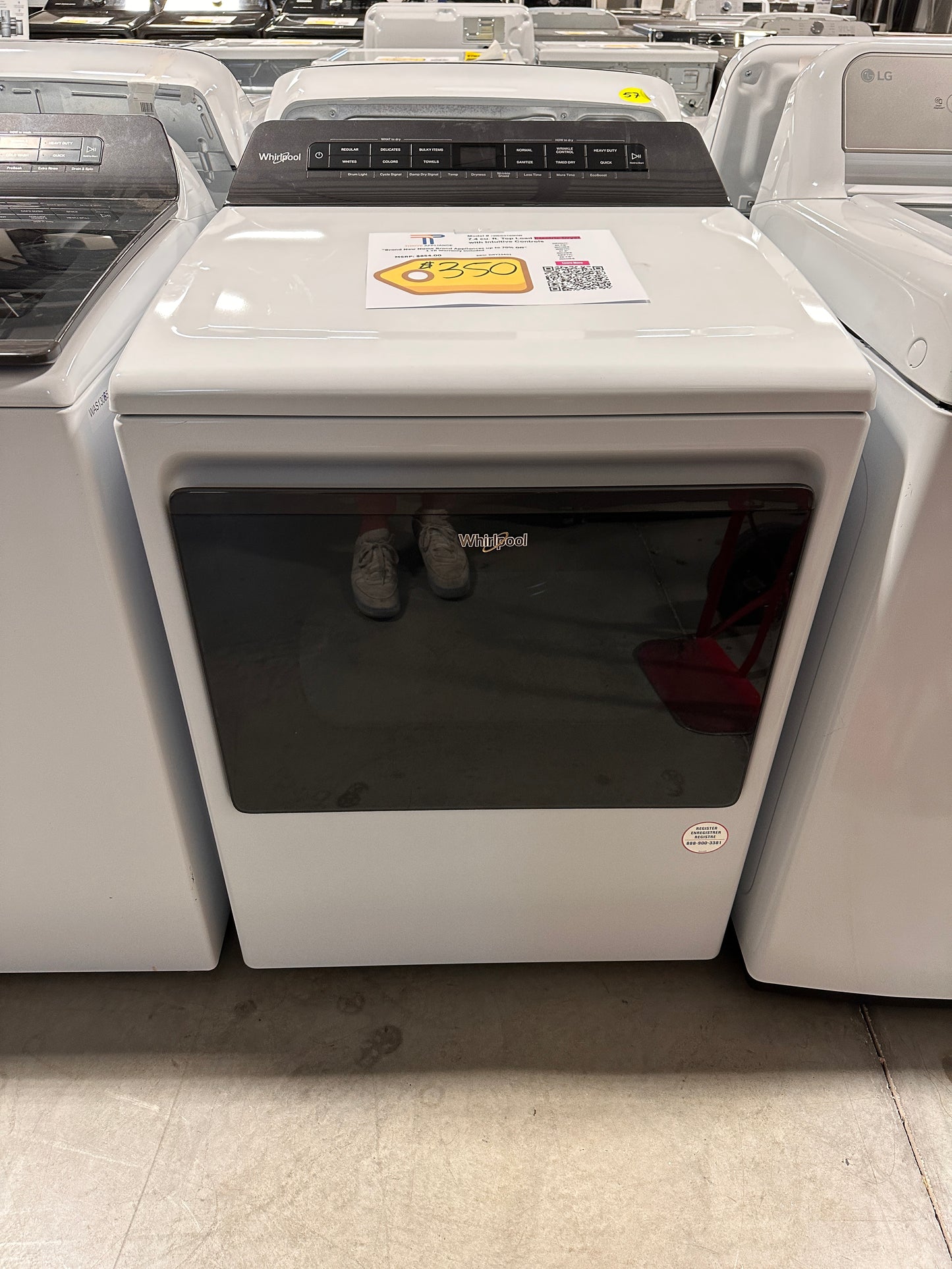 WHIRLPOOL DRYER with ACCUDRY SENSOR DRYING Model:WED5100HW DRY12401