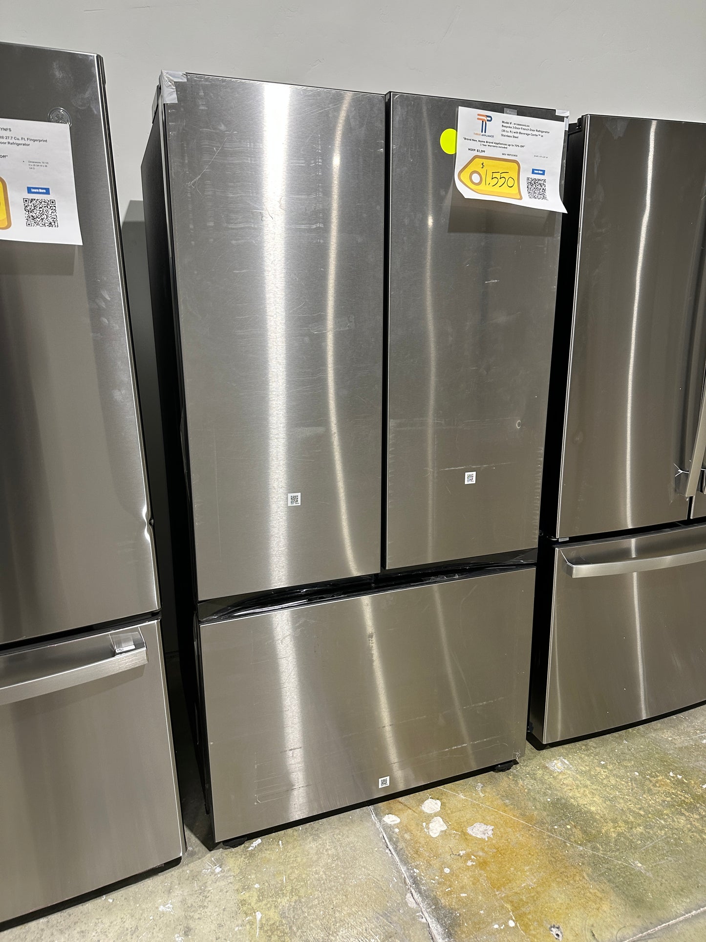 French Door Refrigerator with Beverage Center - Stainless Steel Model:RF30BB6600QL/AA REF12183S