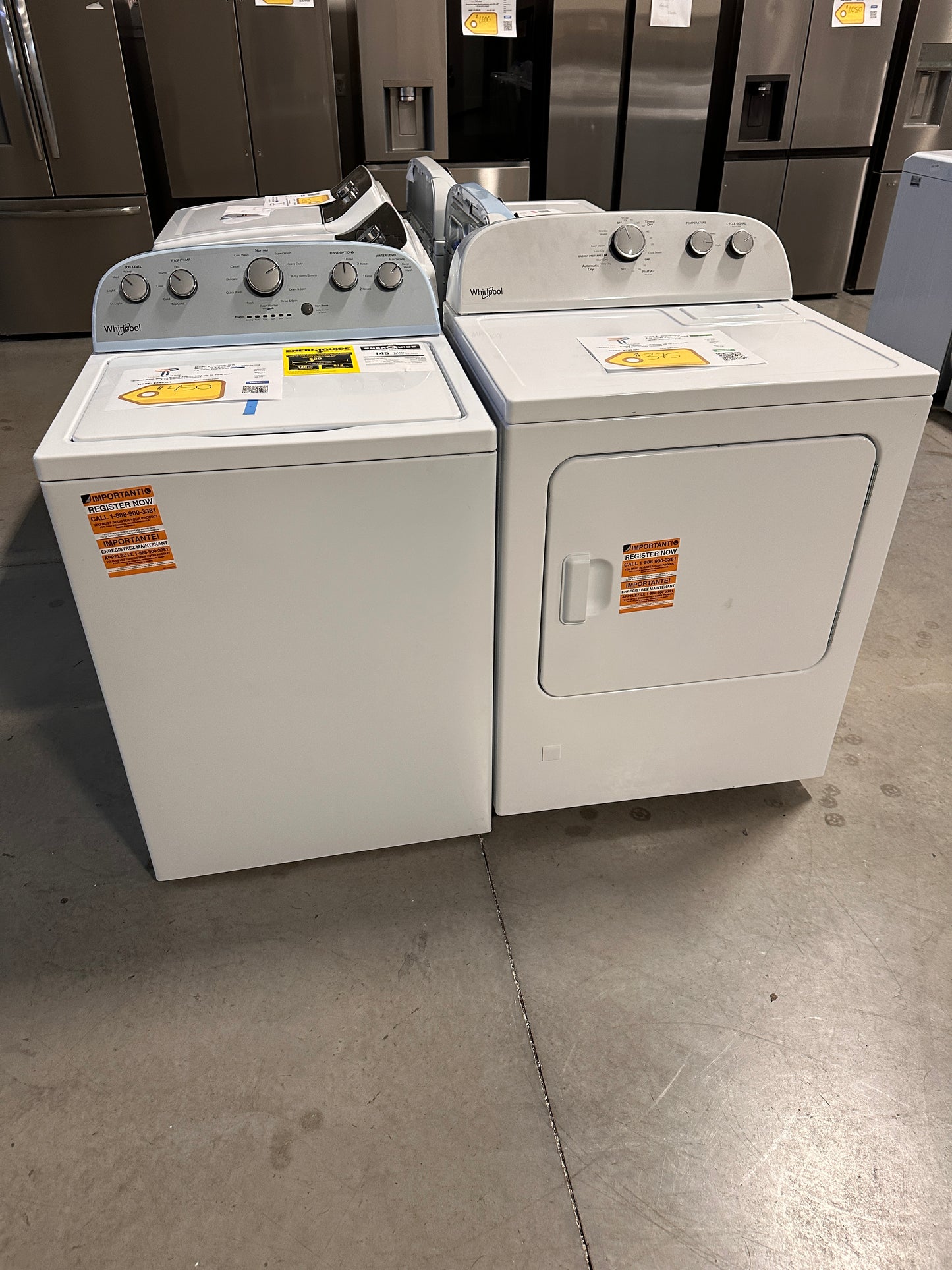 GREAT NEW WHIRLPOOL LAUNDRY SET with GAS DRYER WAS13996 DRY13090