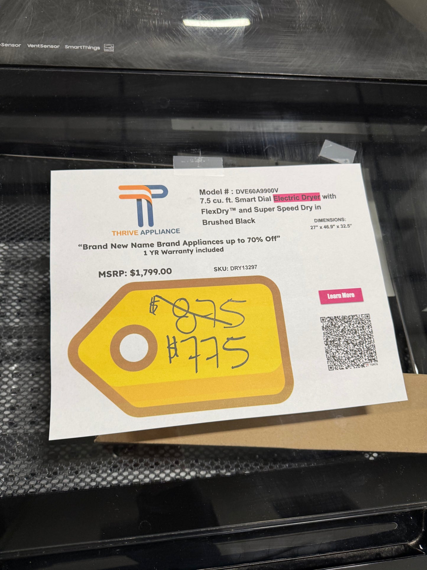 Samsung 7.5-cu ft Steam Cycle Vented Electric Dryer (Brushed Black) ENERGY STAR