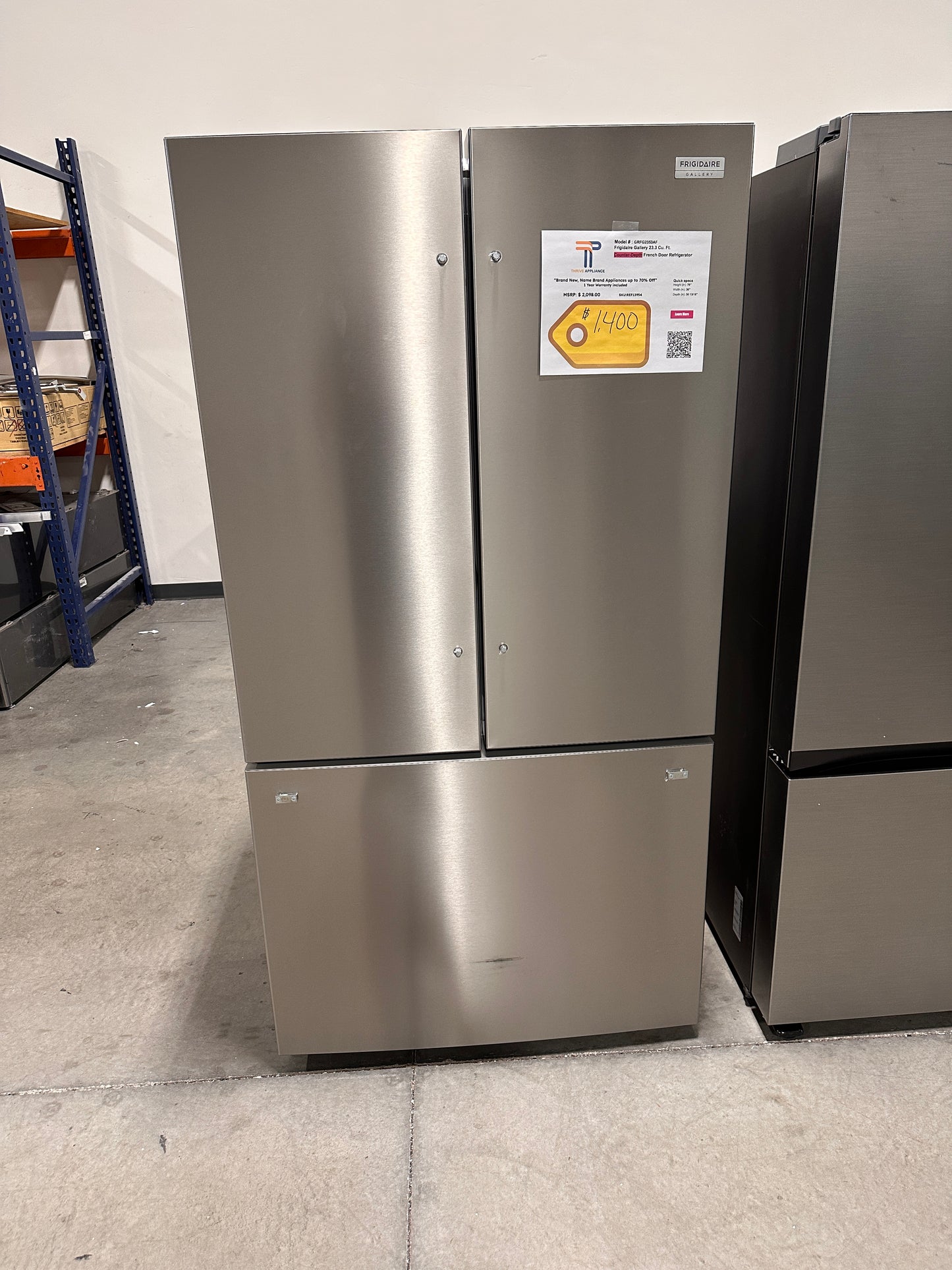 COUNTER DEPTH FRIGIDAIRE GALLERY REFRIGERATOR MODEL: GRFG2353AF REF13954