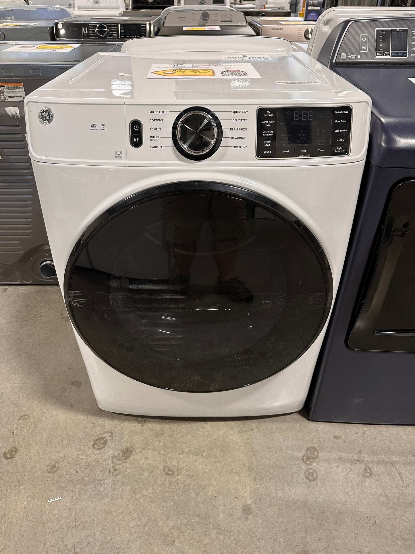 GREAT NEW GE - 7.8 Cu. Ft. 10-Cycle Electric Dryer - Model:GFD55ESSNWW DRY12366