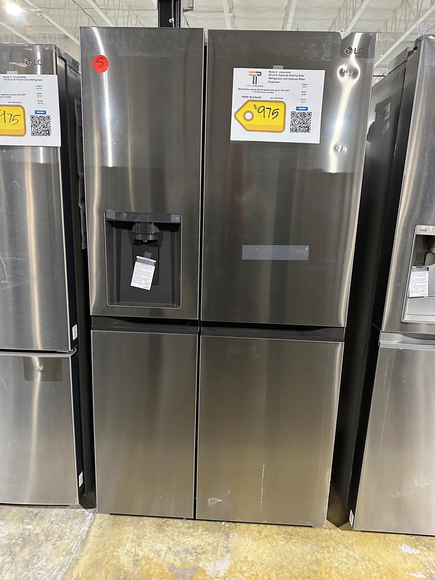 GREAT NEW LG SIDE-BY-SIDE REFRIGERATOR MODEL: LRSWS2806S REF12342S