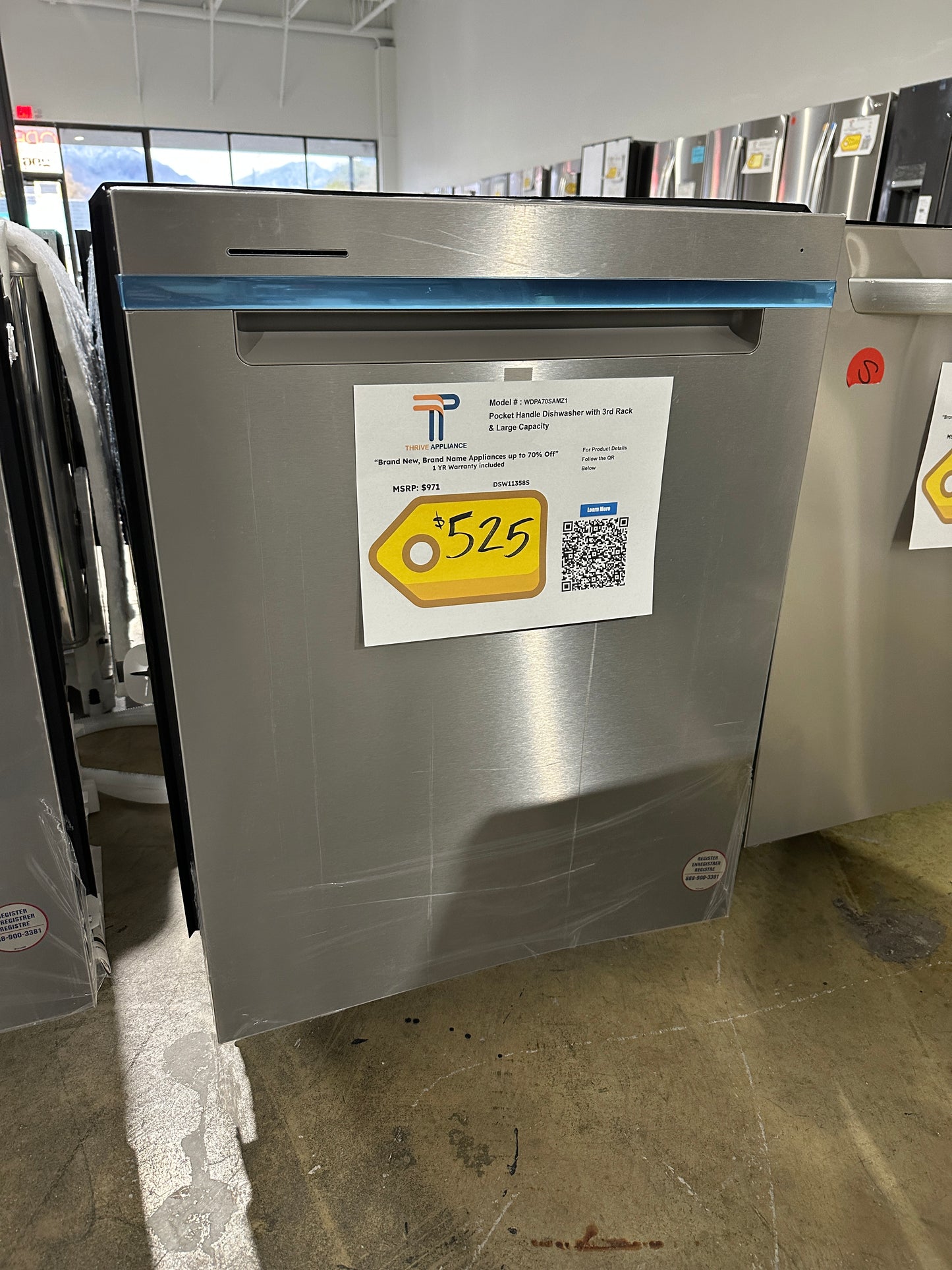 GREAT NEW TOP CONTROL WHIRLPOOL DISHWASHER with THIRD RACK MODEL: WDPA70SAMZ DSW11358S
