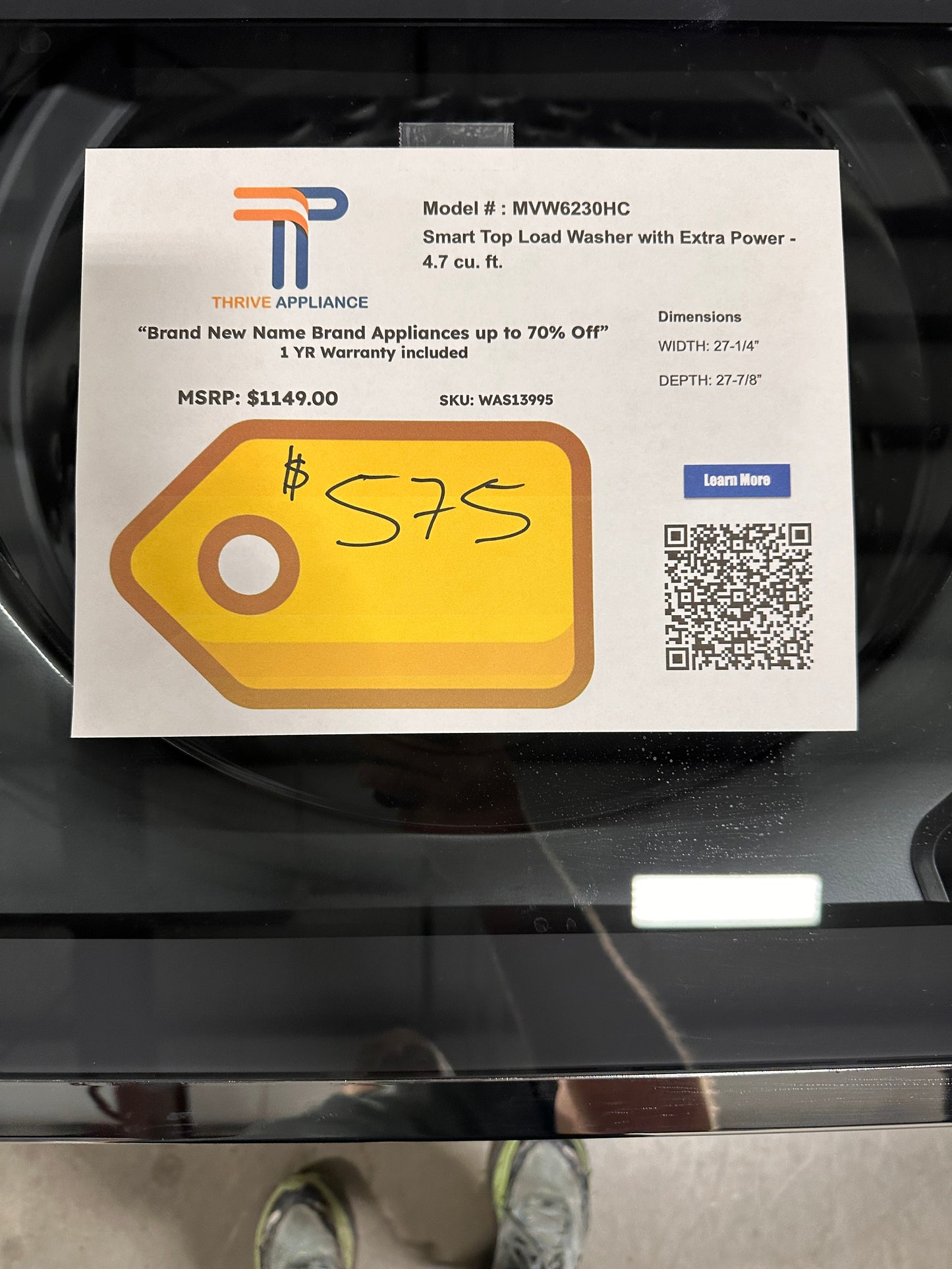 BEAUTIFUL NEW Maytag Smart Top Load Washer with Extra Power MODEL: MVW6230HC WAS13995