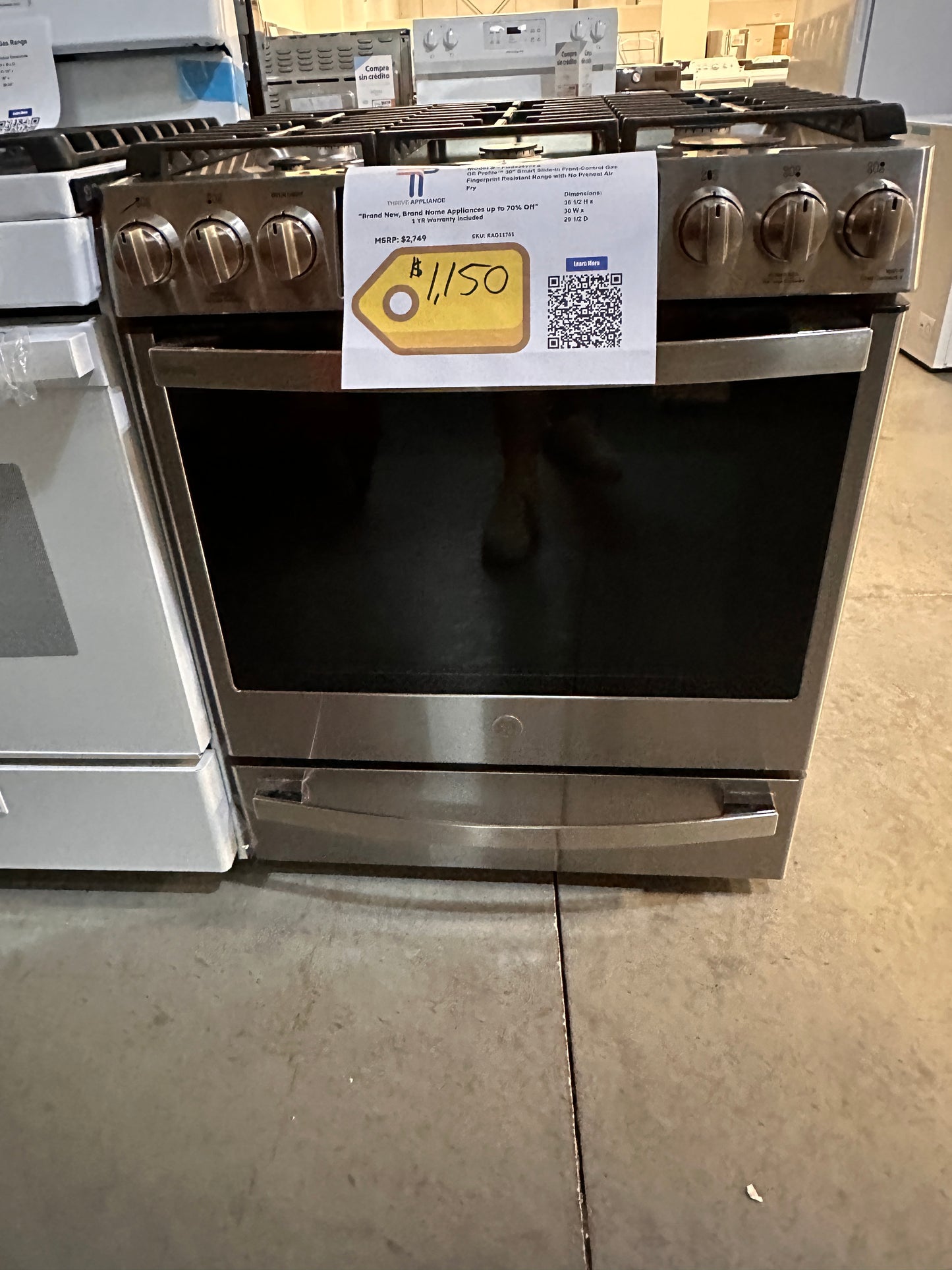 GORGEOUS GE GAS RANGE with AIR FRY and CONVECTION RAG11761 Model PGS930YPFS