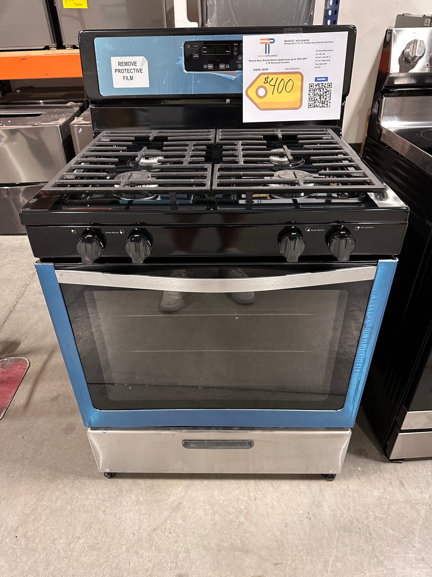NEW Whirlpool - 5.1 Cu. Ft. Freestanding Gas Range - Stainless Steel Model:WFG320M0BS RAG11315