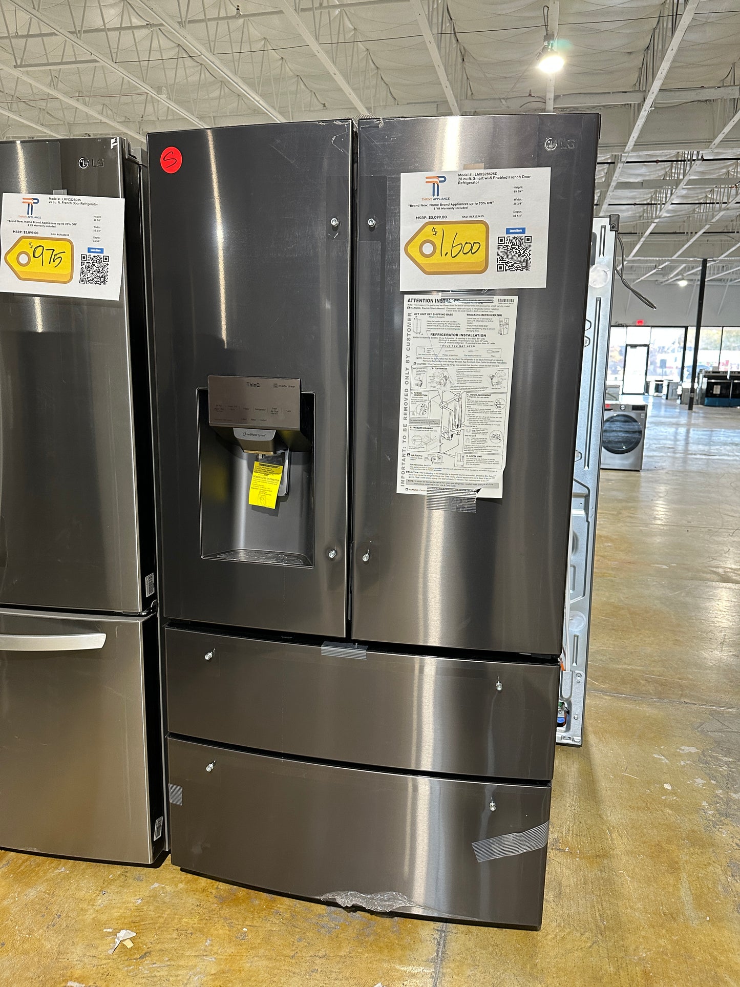 GORGEOUS NEW LG 4-DOOR FRENCH DOOR REFRIGERATOR MODEL: LMXS28626D REF12341S