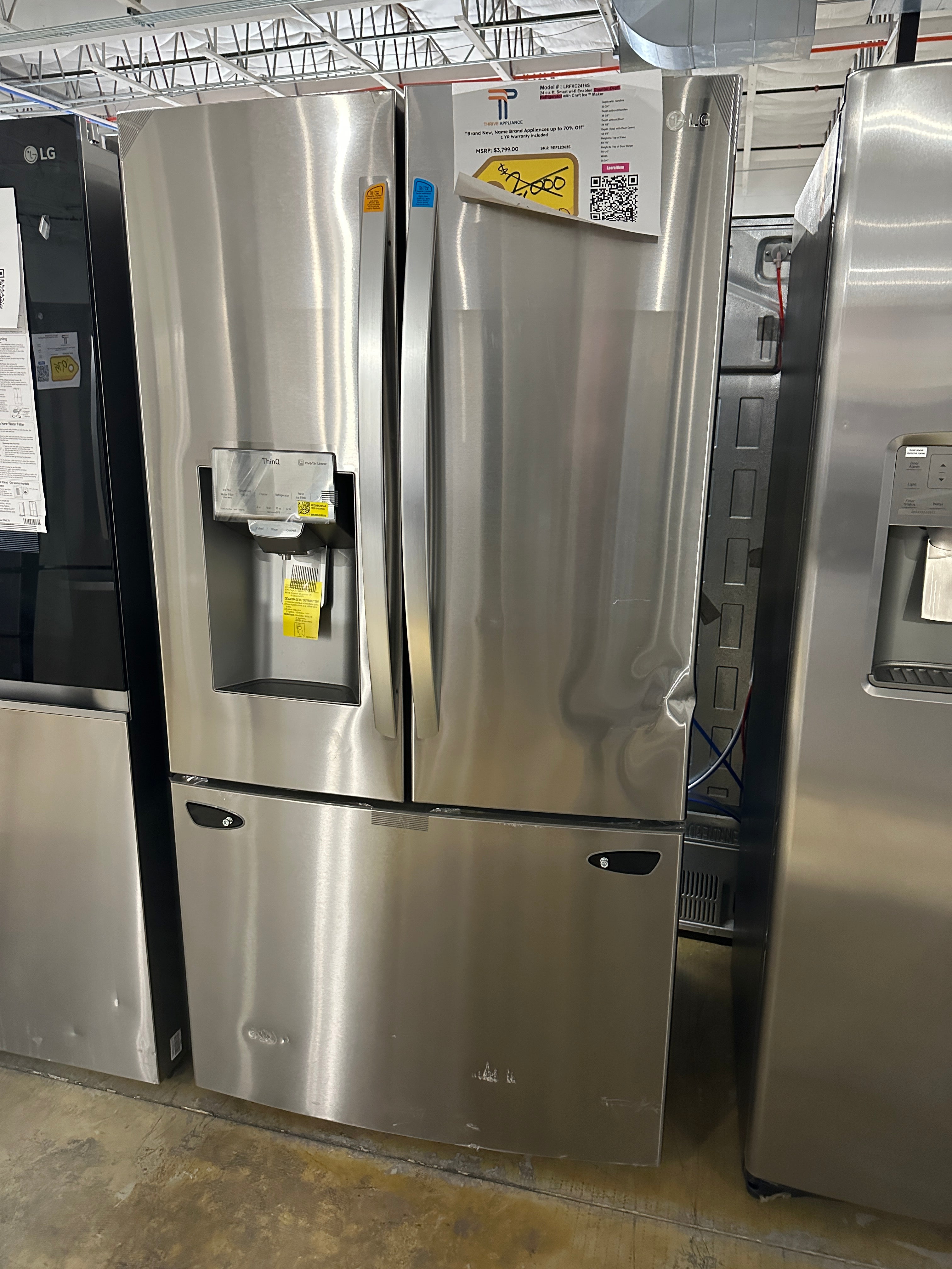 COUNTER DEPTH CRAFT ICE NEW LG REFRIGERATOR REF12062S LRFXC2416S