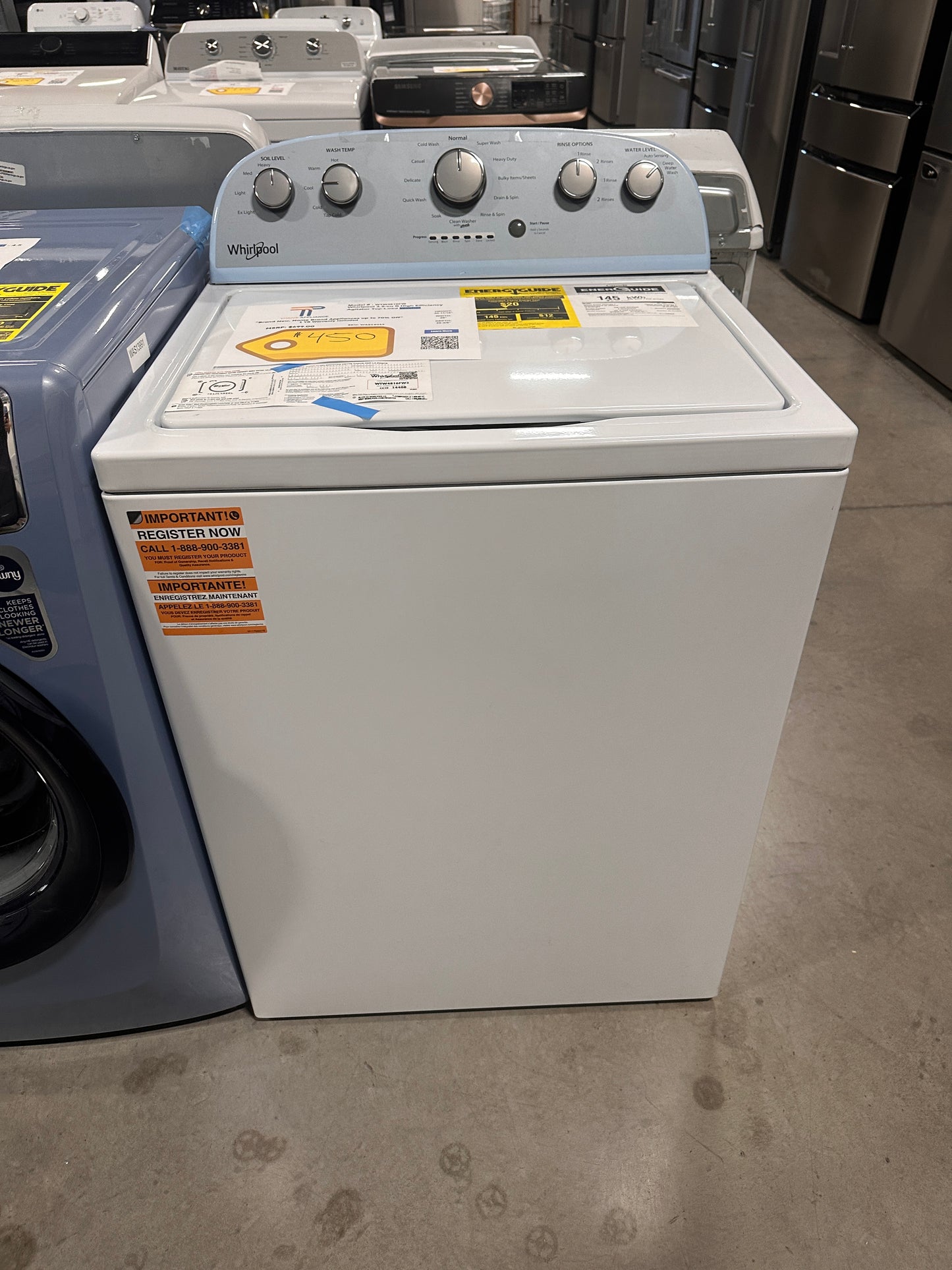 BRAND NEW Whirlpool 3.5-cu ft High Efficiency Top-Load Washer MODEL: WTW4816FW WAS14016
